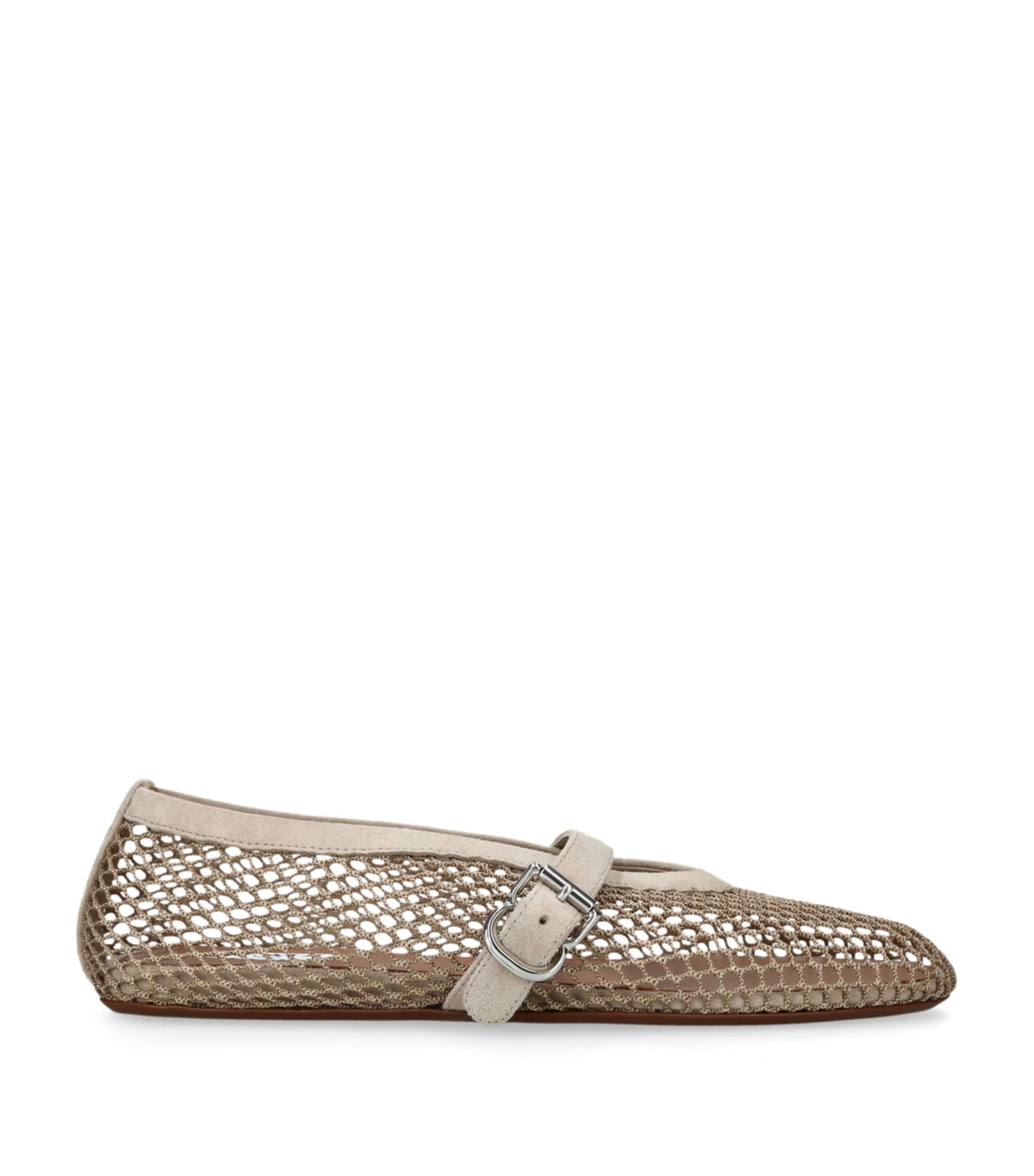 Alaïa Mesh Ballet Flats Beige Oth