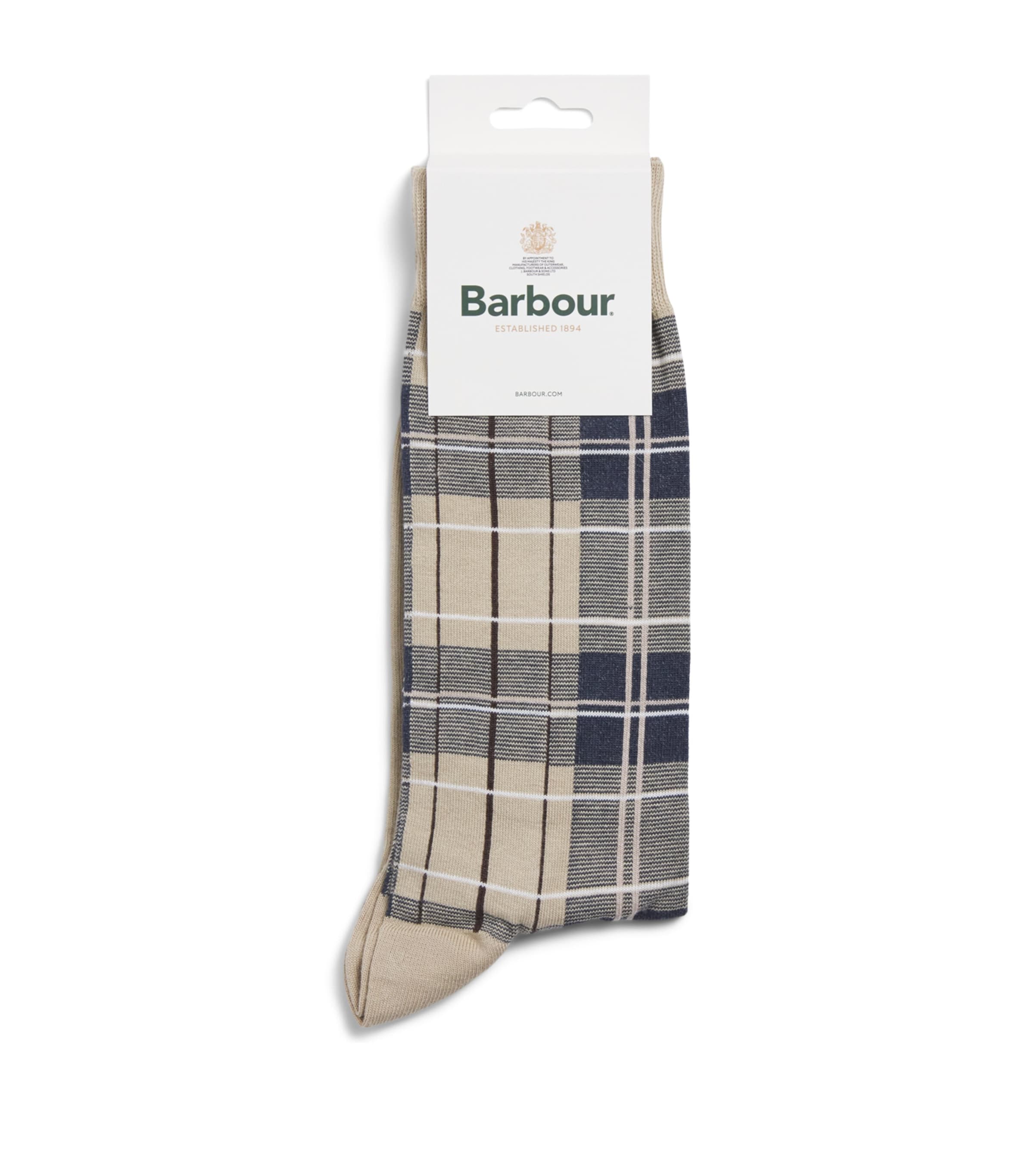 Barbour Mens Cotton-Blend Tartan Blyth Socks Birchwood Tartan