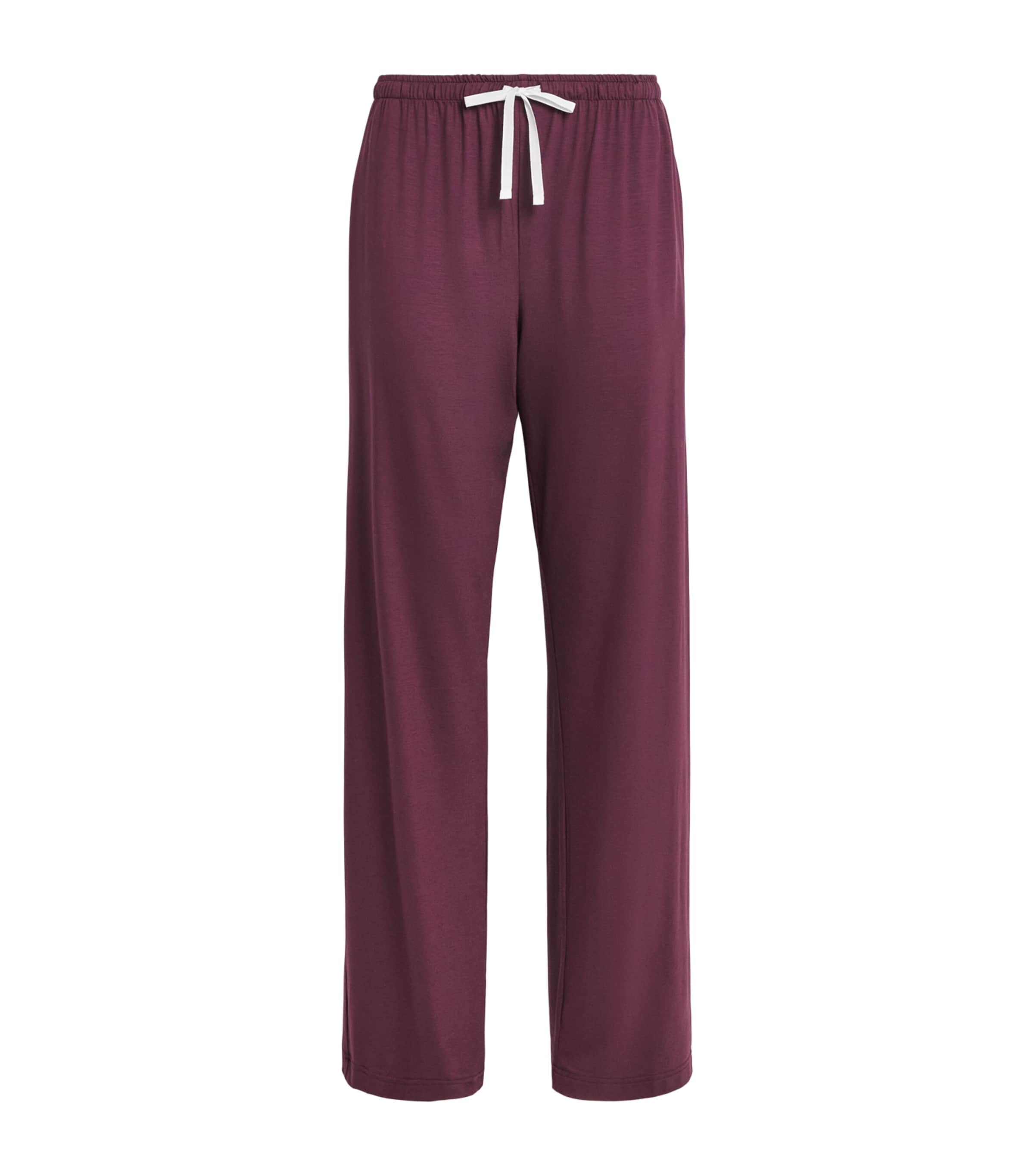 Derek Rose Womens Micro-Modal Drawstring Trousers Purple
