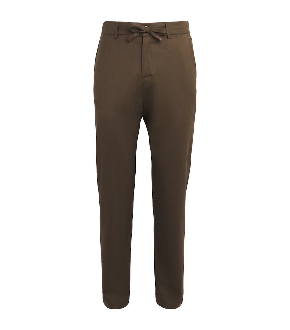 Stretch-Wool Drawstring Trousers