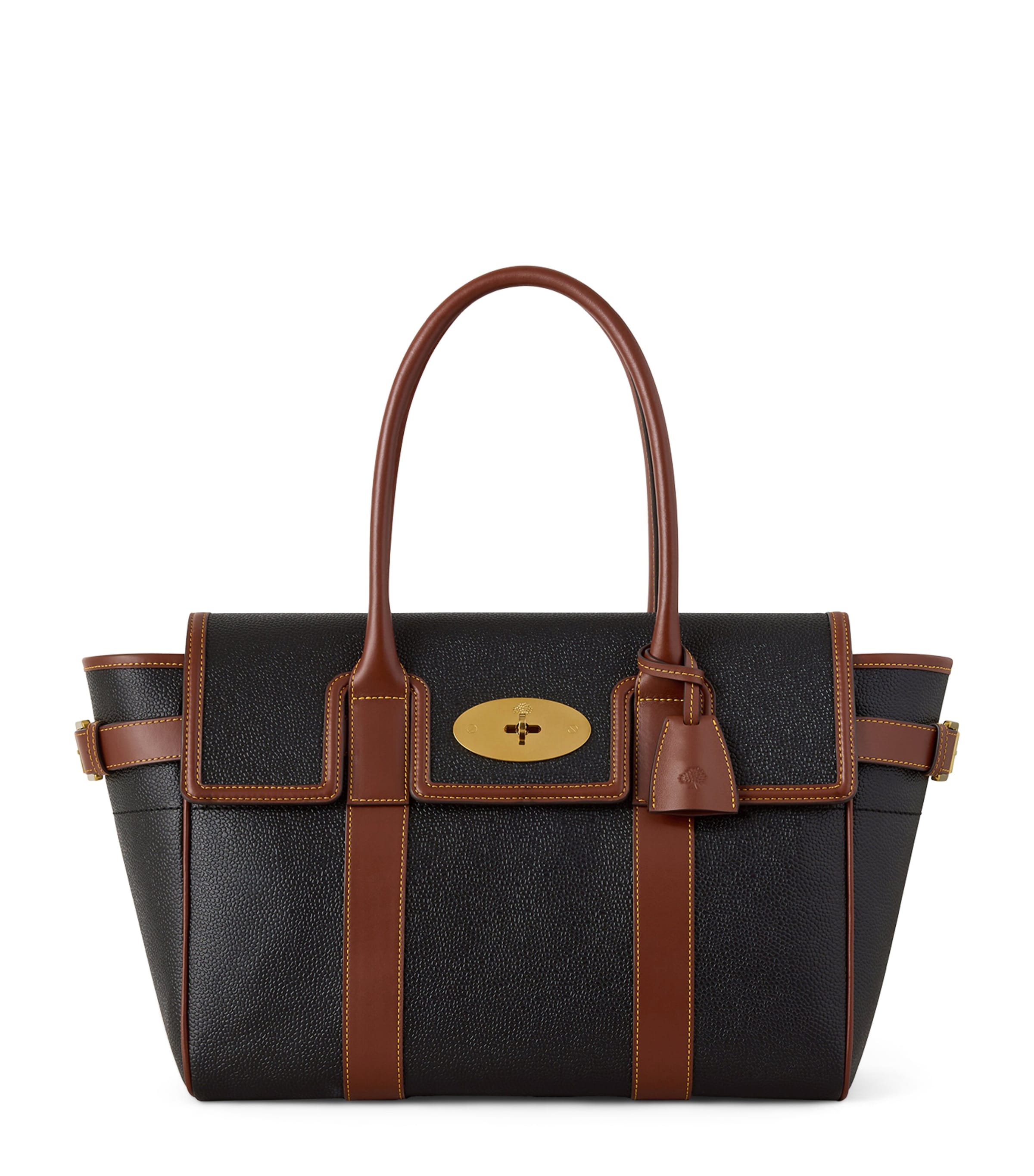 Mulberry Bayswater Shoulder Bag Black Cognac