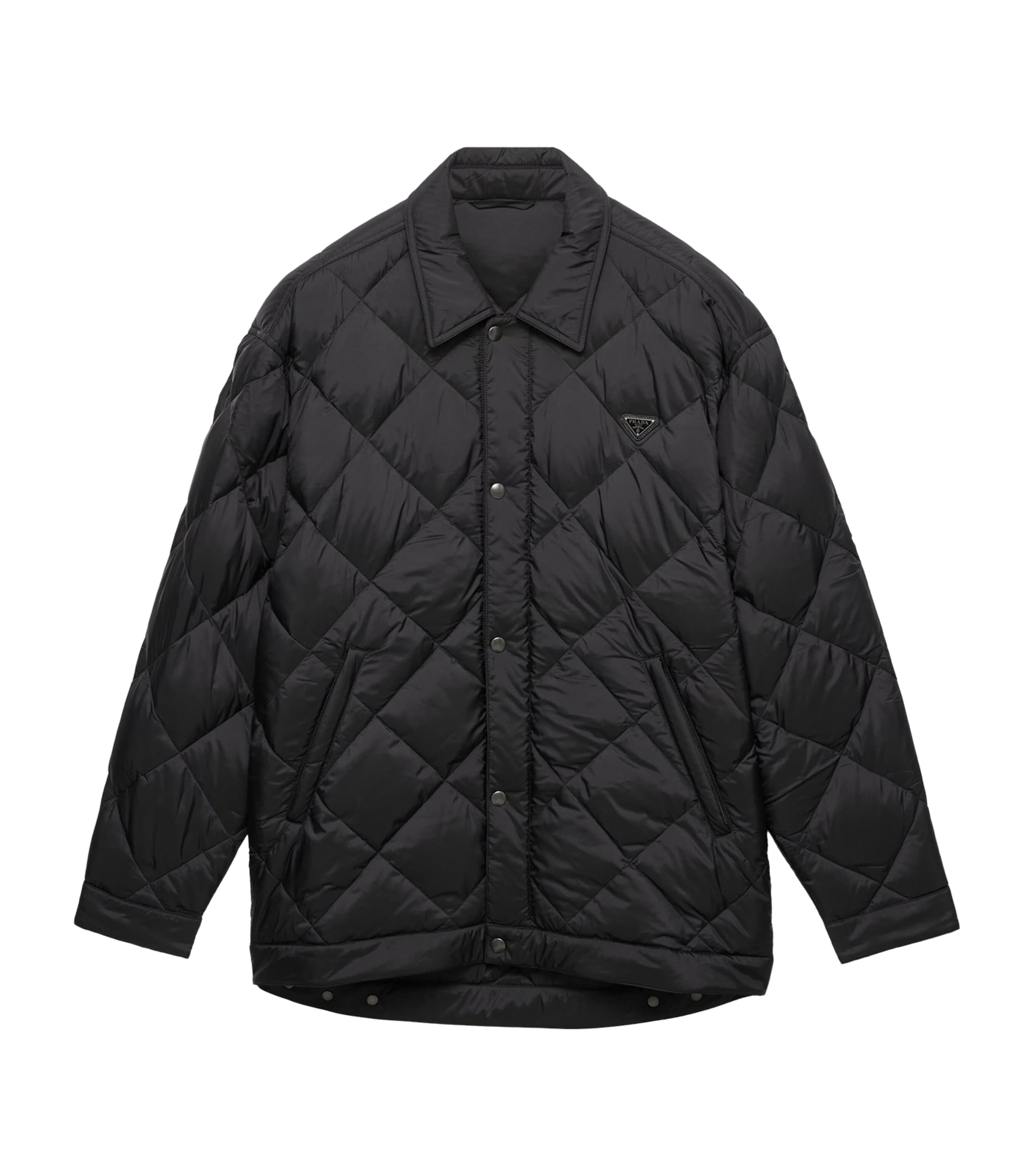 Prada Mens Technical Quilted Down Jacket Black