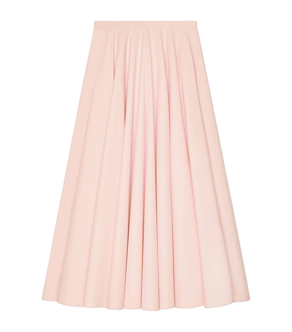 Givenchy Womens Cotton Poplin Midi Skirt Silk Pink