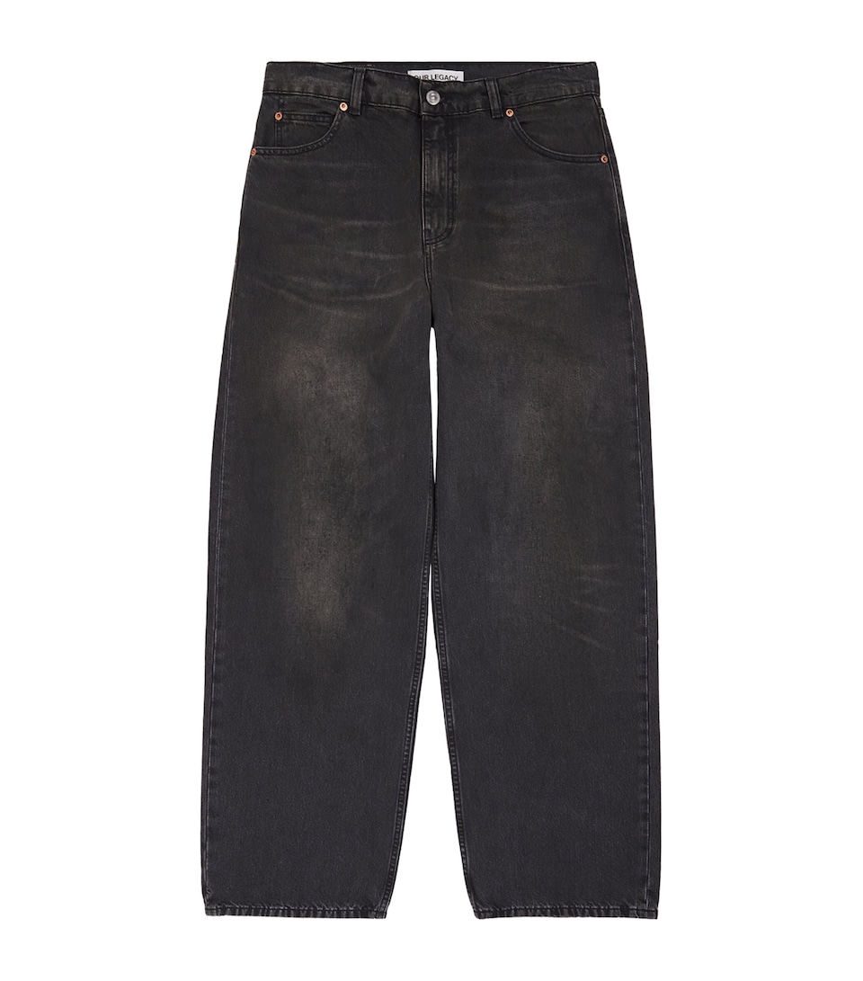 Our Legacy Mens Vast Cut Wide-Leg Jeans Car Repair Wash