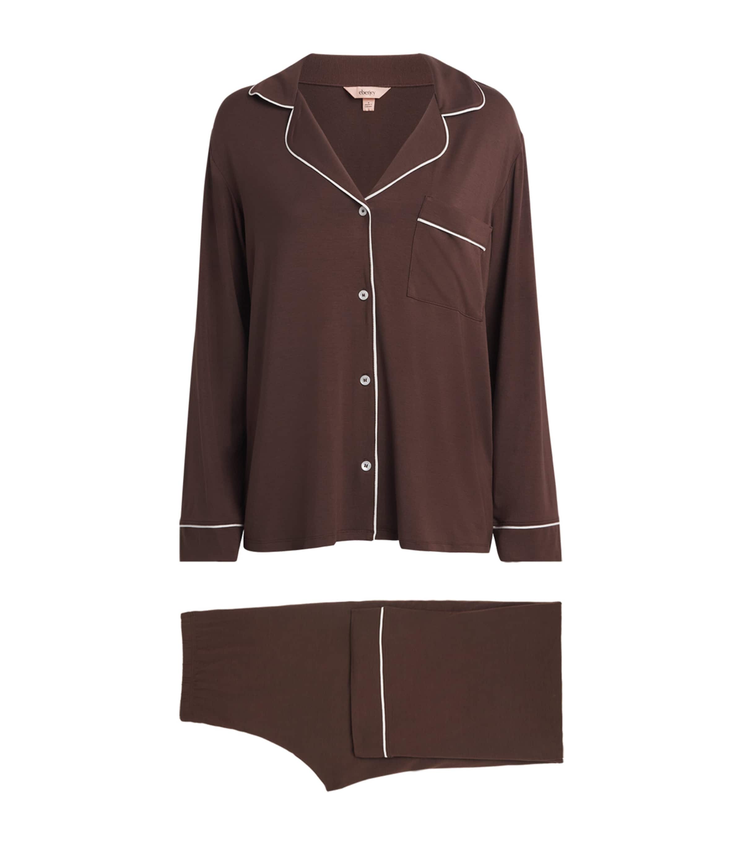 Eberjey Womens Gisele Pyjama Set Chocolate/ivory