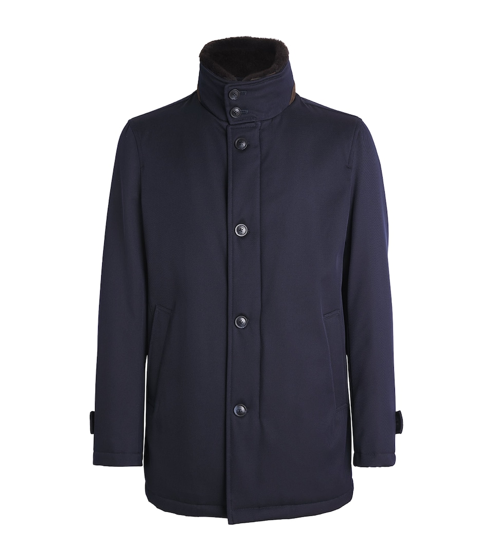Herno Mens Virgin Wool Padded Overcoat