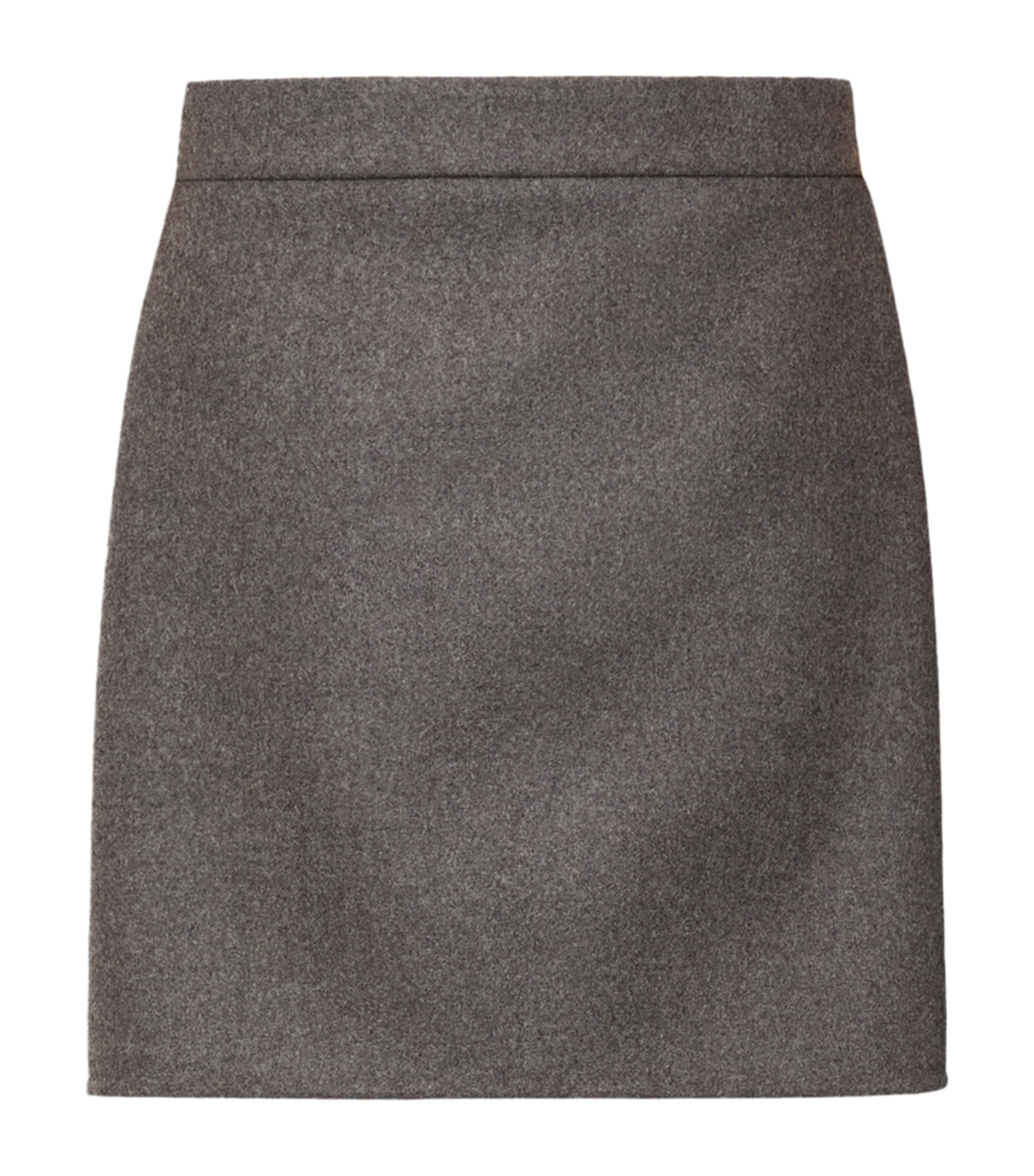 Max Mara Womens Virgin Wool Mini Skirt Brown Grey