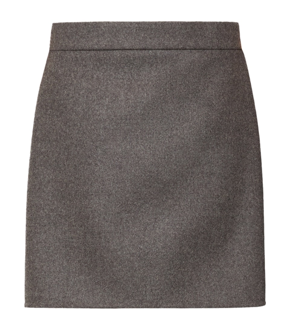 Max Mara Womens Virgin Wool Mini Skirt Brown Grey