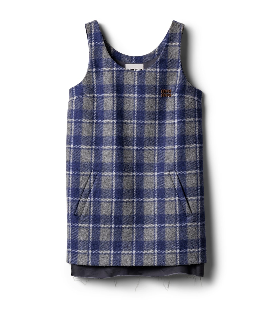 Wool Check Mini Dress