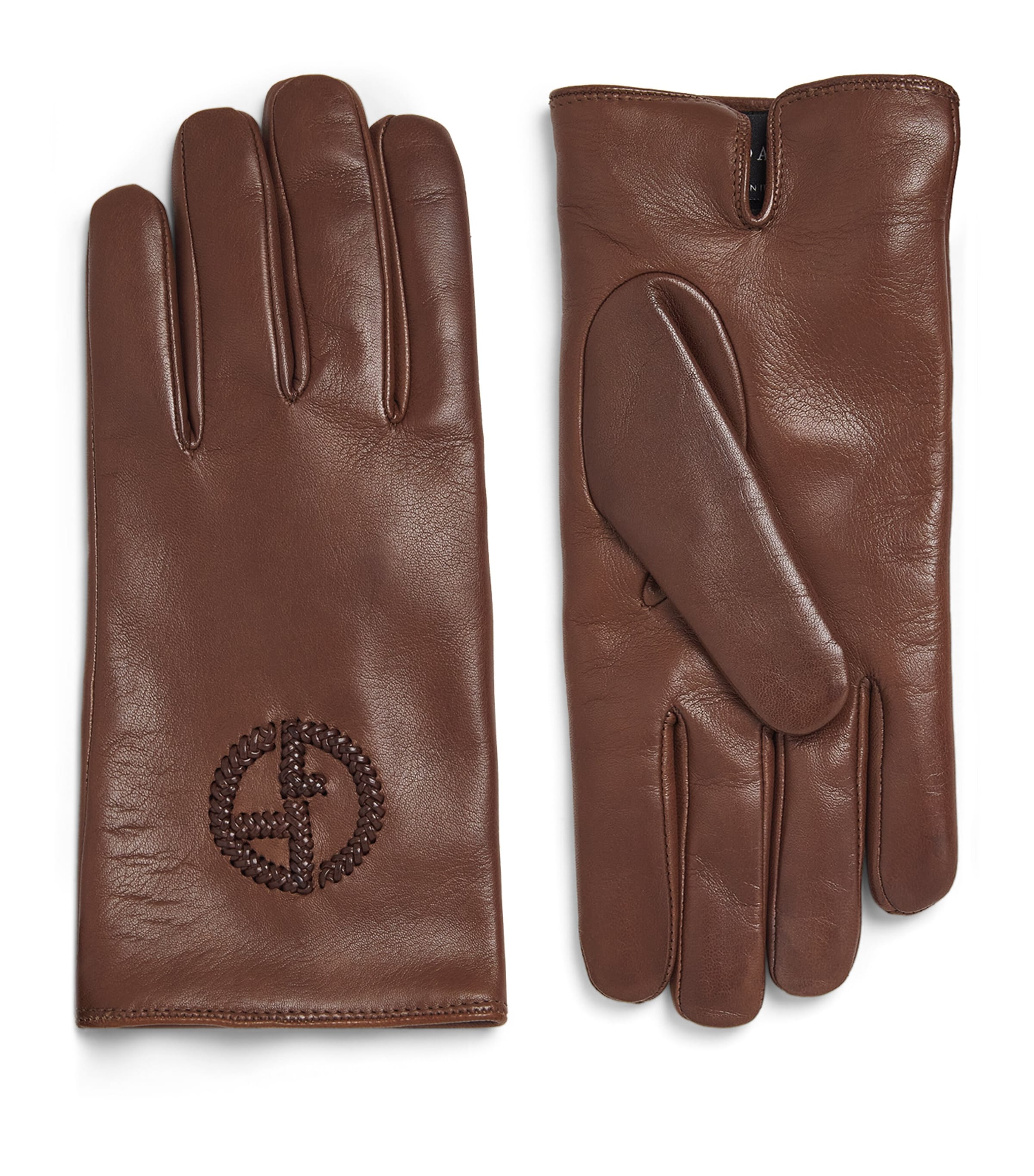 Giorgio Armani Lambskin GA Logo Gloves