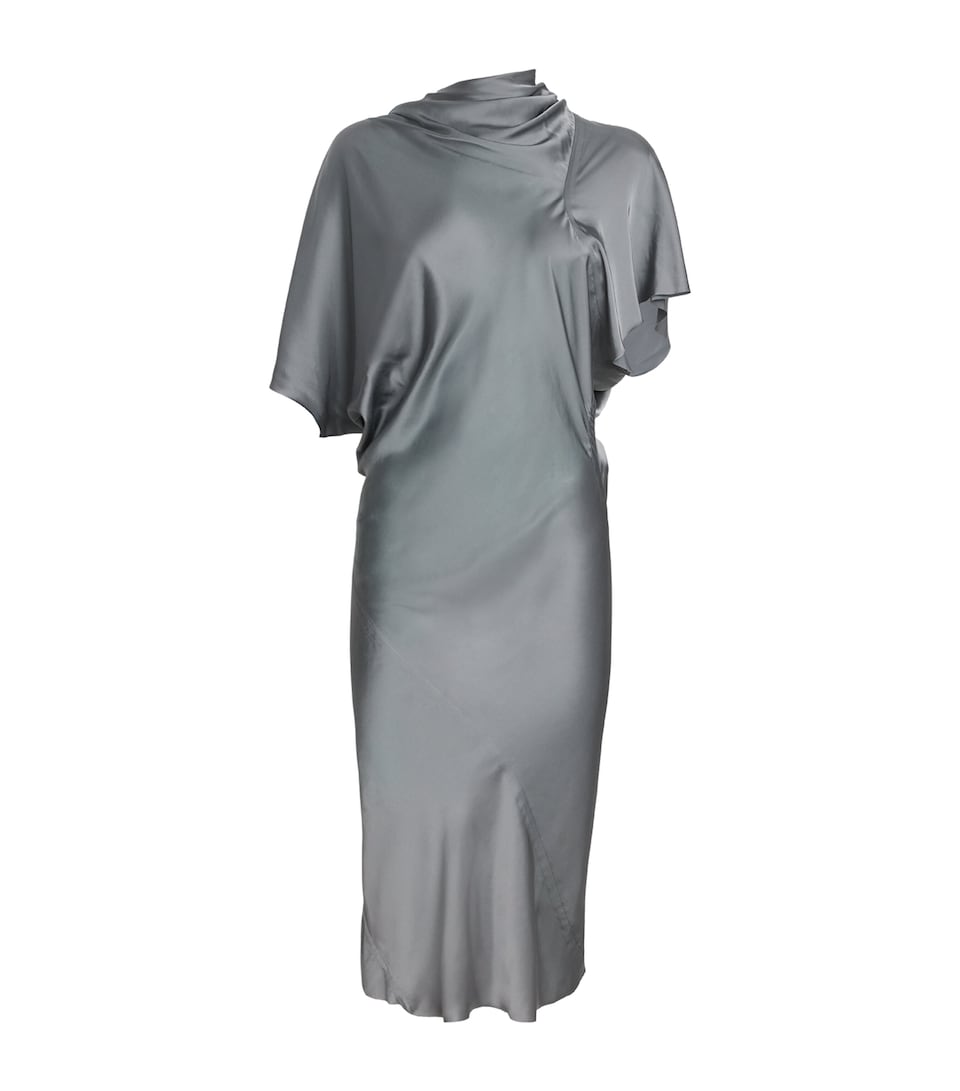 Satin Asymmetric Seb Midi Dress