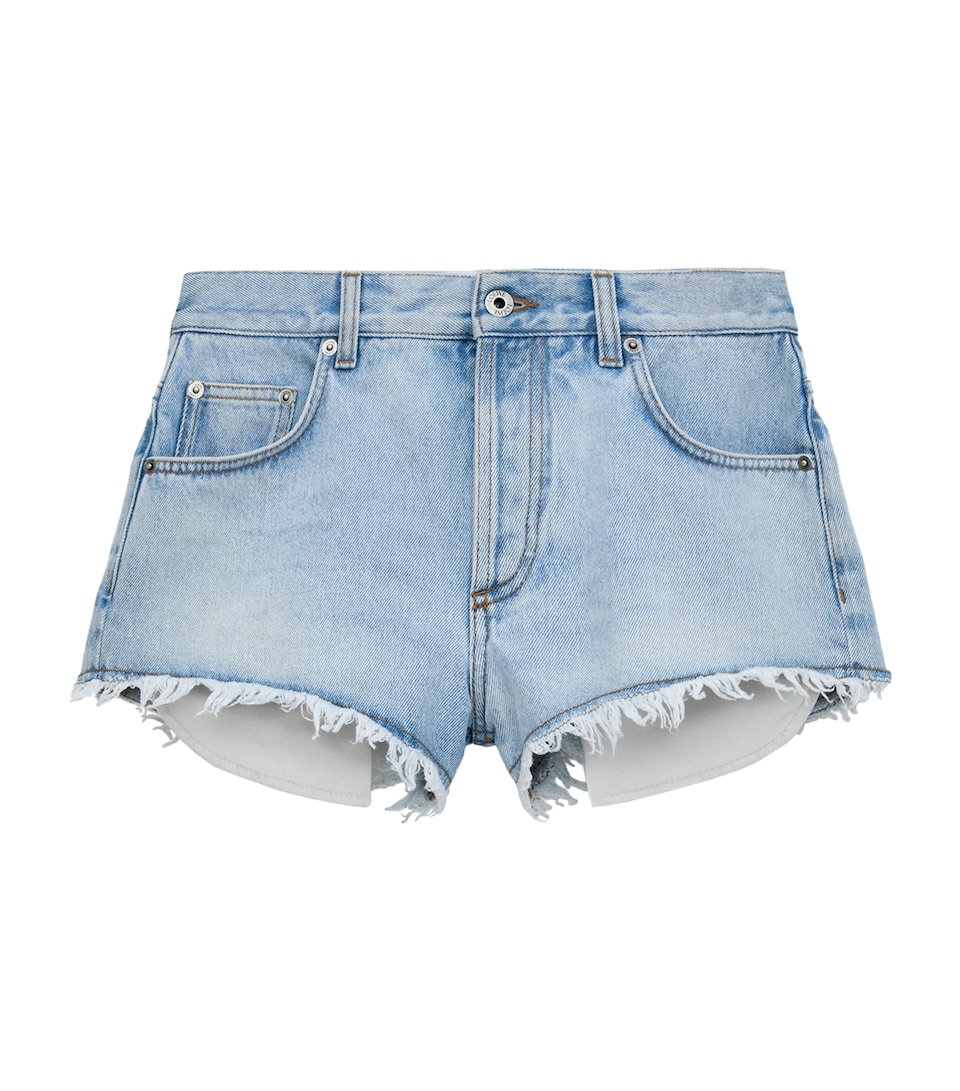LOEWE Womens x Paula's Ibiza Anagram Denim Shorts Washed Blue