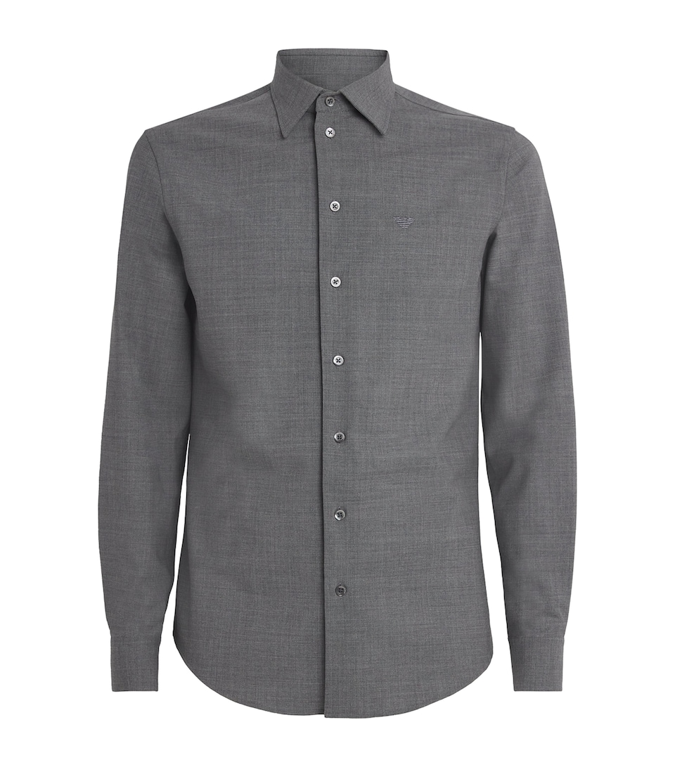 Stretch-Wool Logo Shirt