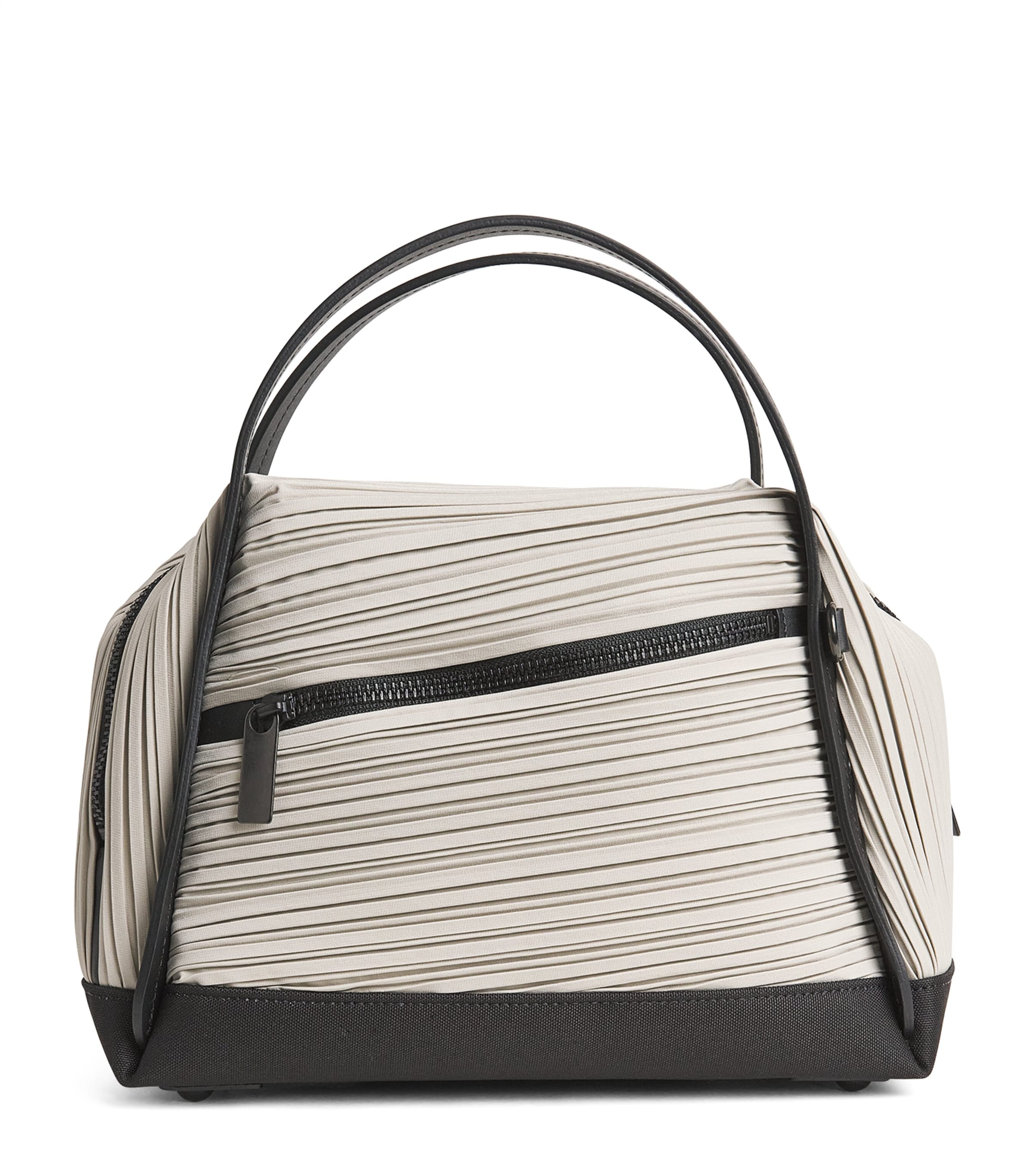 Pleats Please Issey Miyake Bias Pleats Top-Handle Bag Light Grey