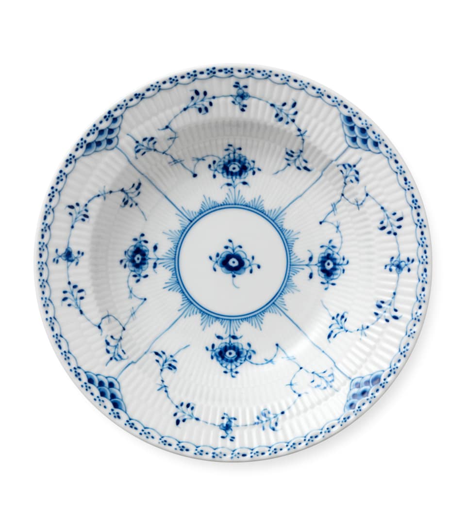Royal Copenhagen Blue Fluted Half Lace Deep Plate (21cm) Blue