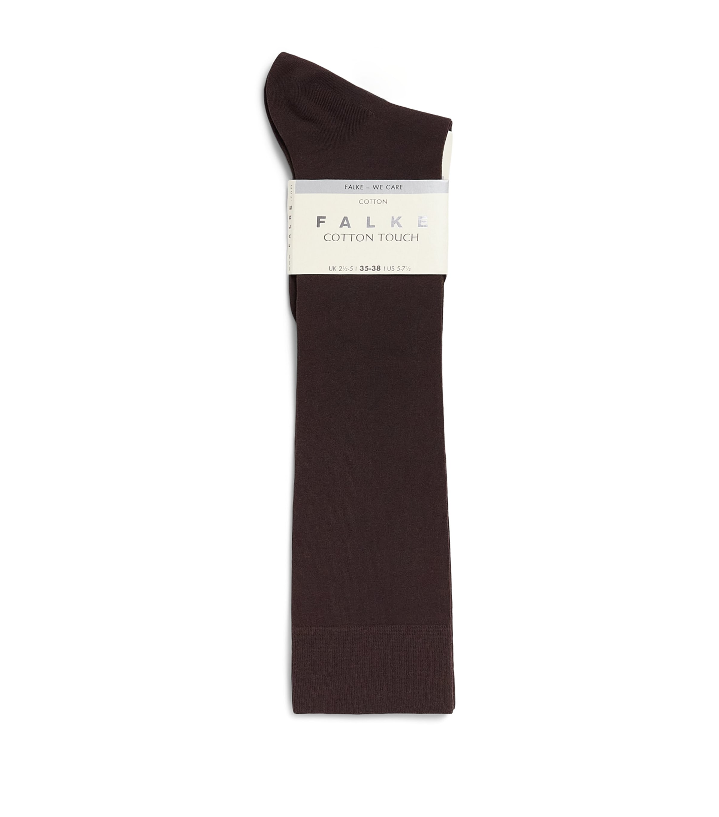 Falke Womens Cotton-Blend Touch Knee-High Socks Dark Brown