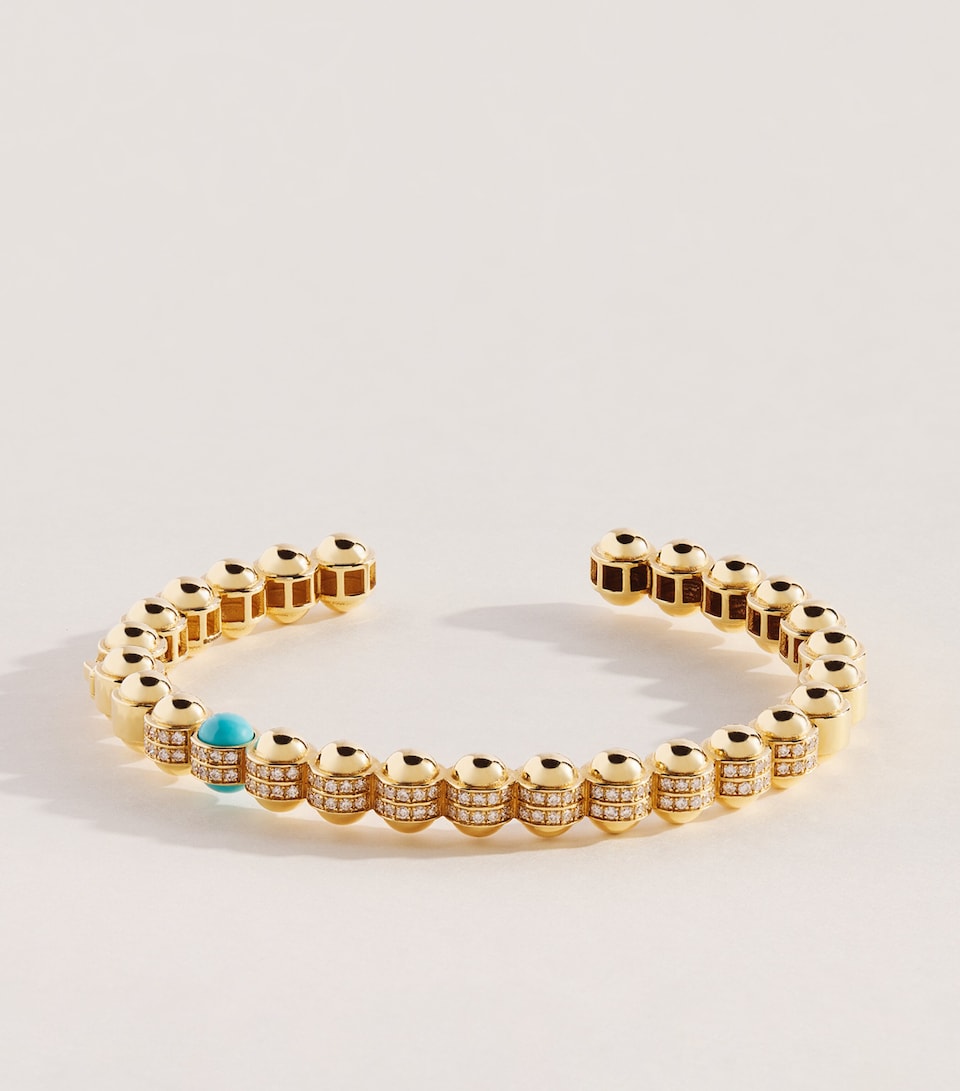 L'ATELIER NAWBAR Yellow Gold, Diamond and Turquoise Atoms Bracelet Yellow Gold
