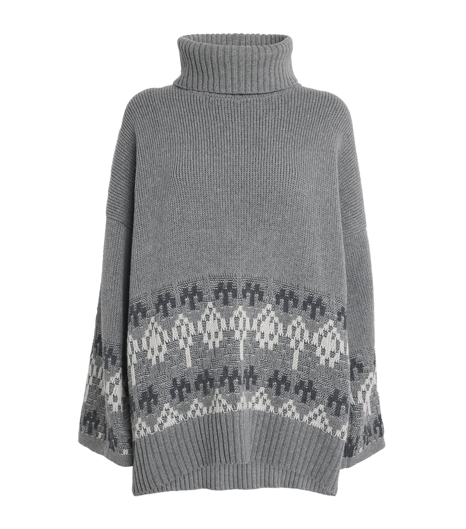 Lambswool-Blend Jacquard Rollneck Sweater