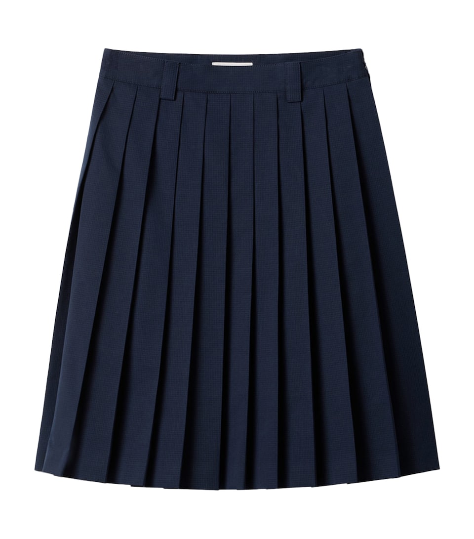 Pleated Ripstop Midi Skirt
