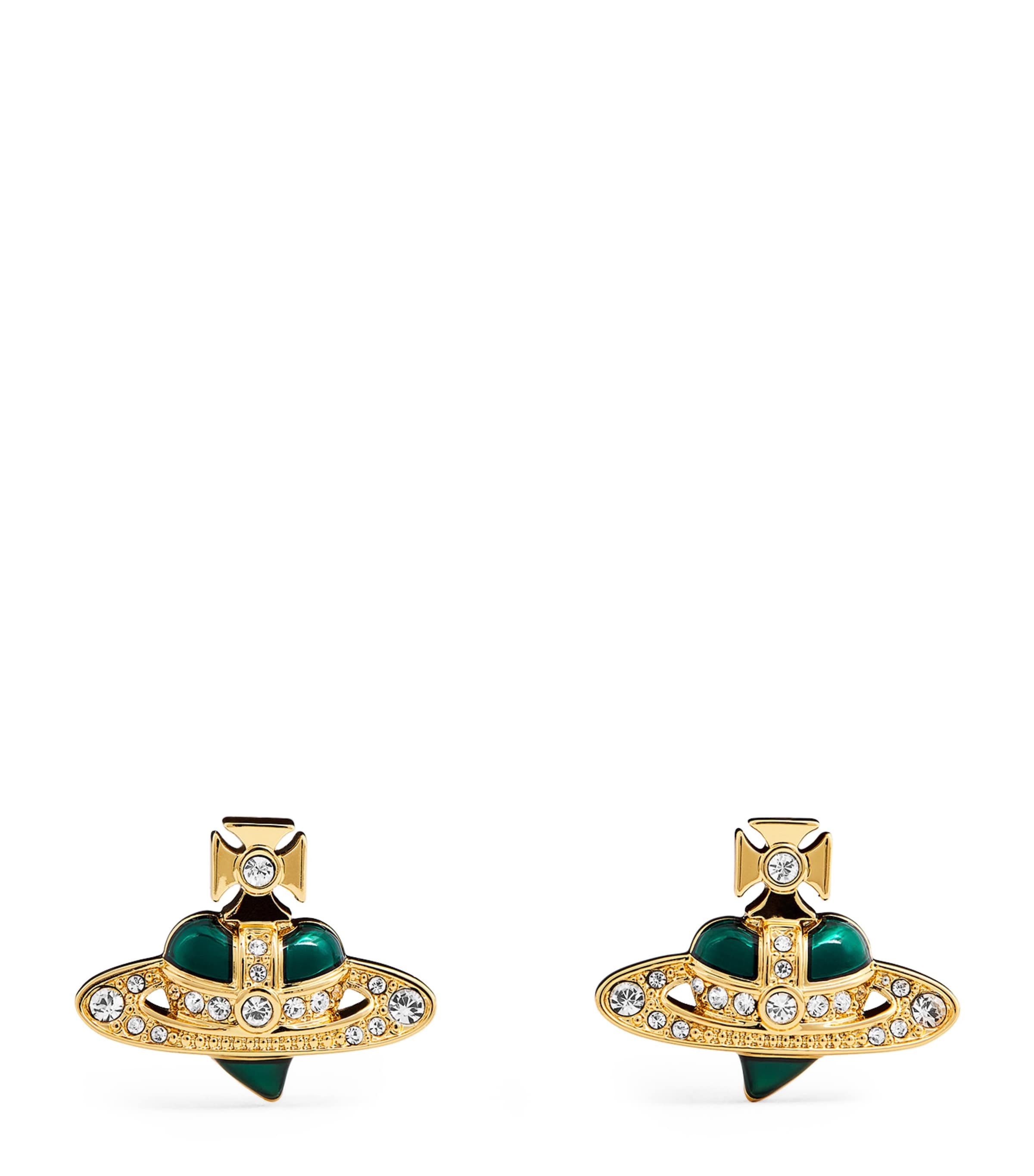 Diamante Heart Stud Earrings