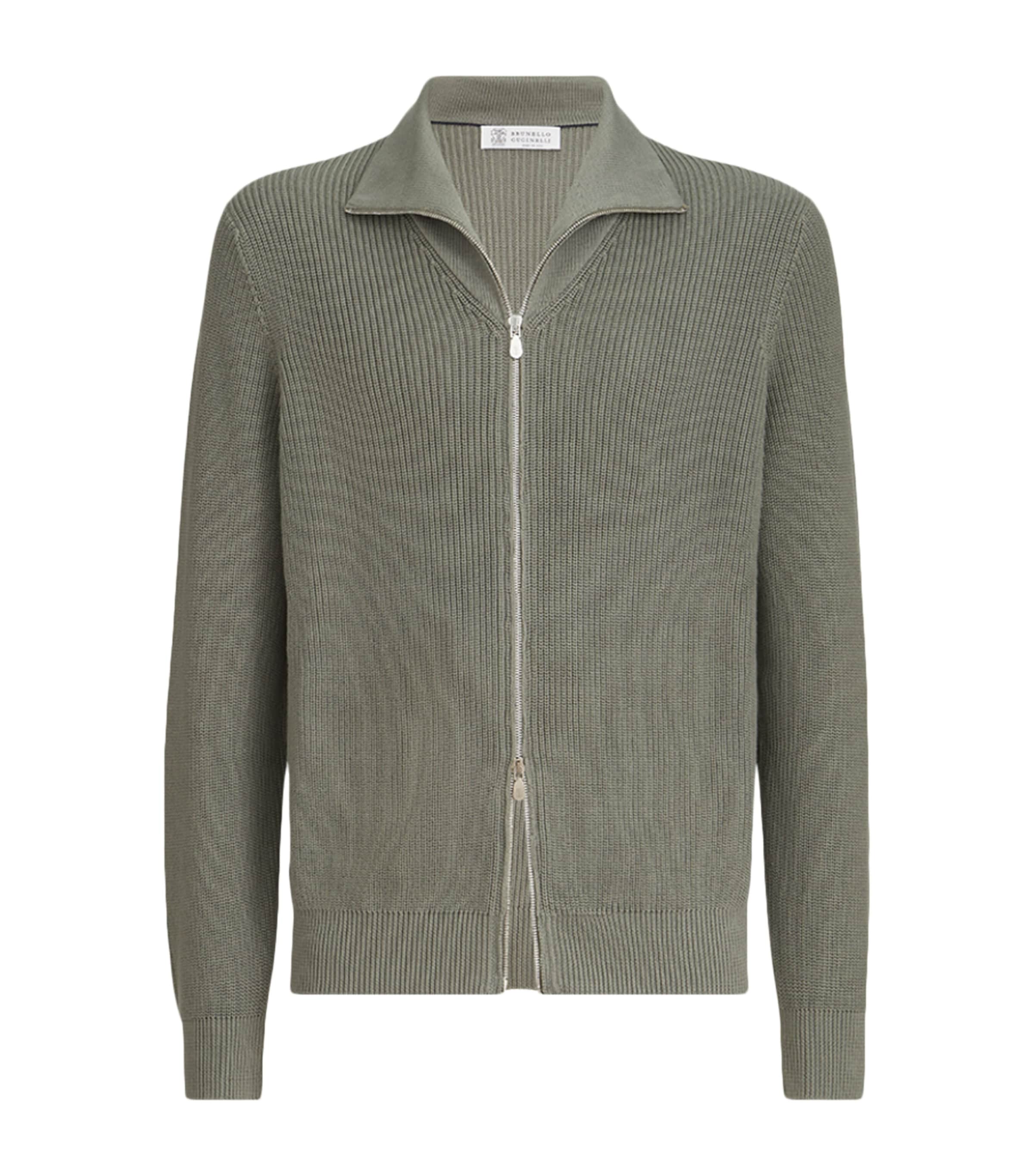 Brunello Cucinelli Mens Cotton Zip-Up Cardigan