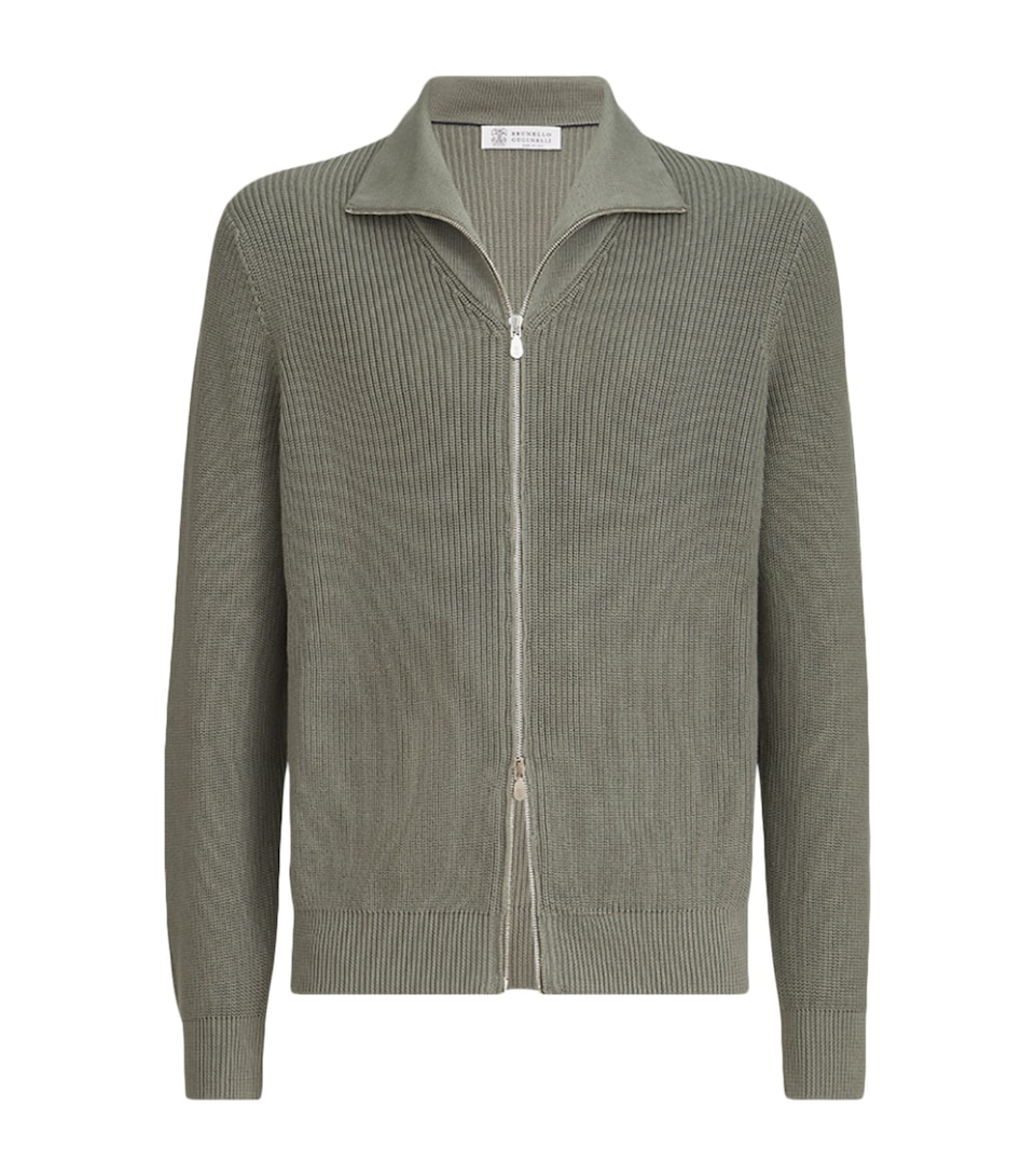 Brunello Cucinelli Mens Cotton Zip-Up Cardigan