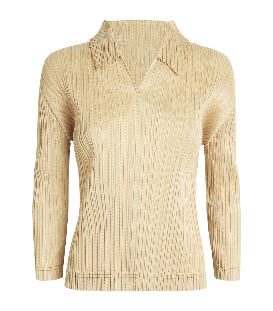 Pleated Cotton Denim Shirt