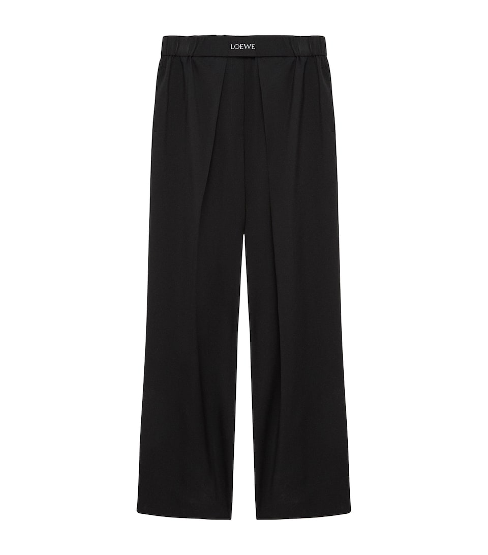 LOEWE Womens Wool-Blend Tailored Trousers Black