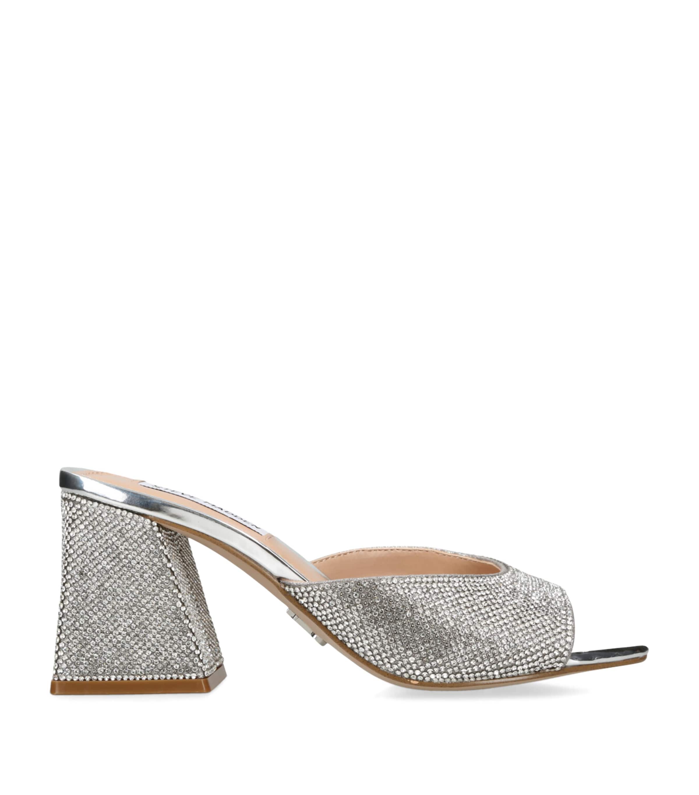 Steve Madden Embellished Glowing-R Mules 80 Silver