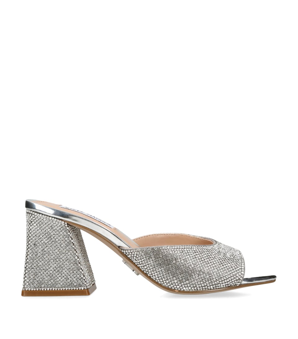 Steve Madden Embellished Glowing-R Mules 80 Silver