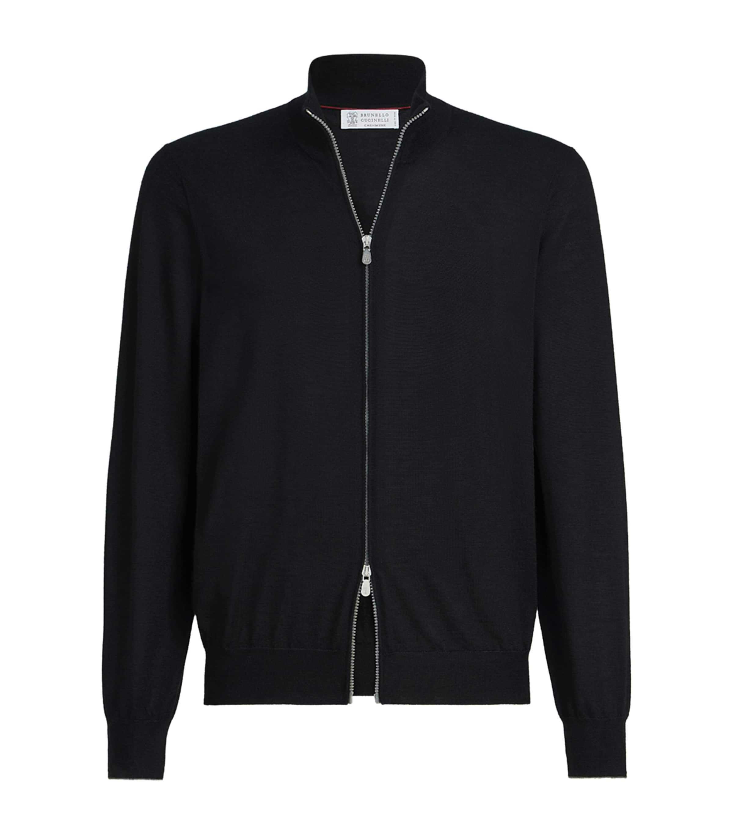 Brunello Cucinelli Mens Cashmere-Silk Zip-Up Cardigan