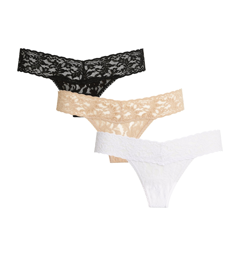 Lace Low-Rise Thong (Pack of 3)