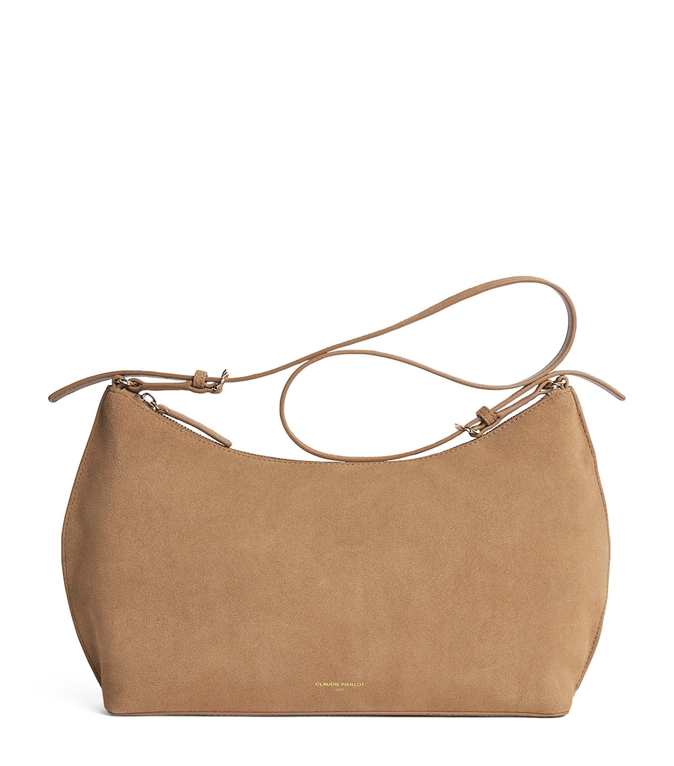 Claudie Pierlot Suede Shoulder Bag Sand