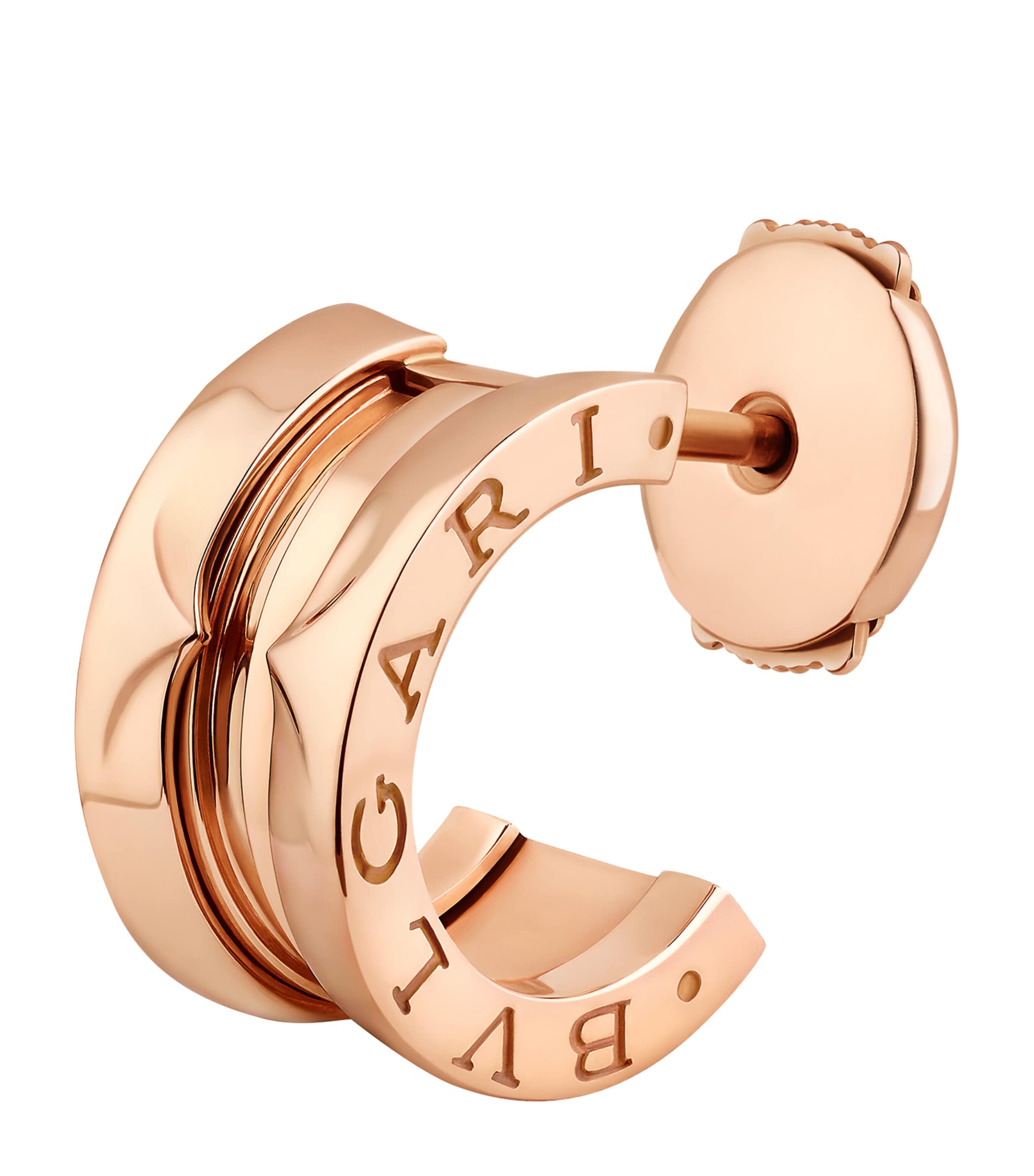 Bvlgari Rose Gold B.zero1 Single Hoop Earring Pink Gold