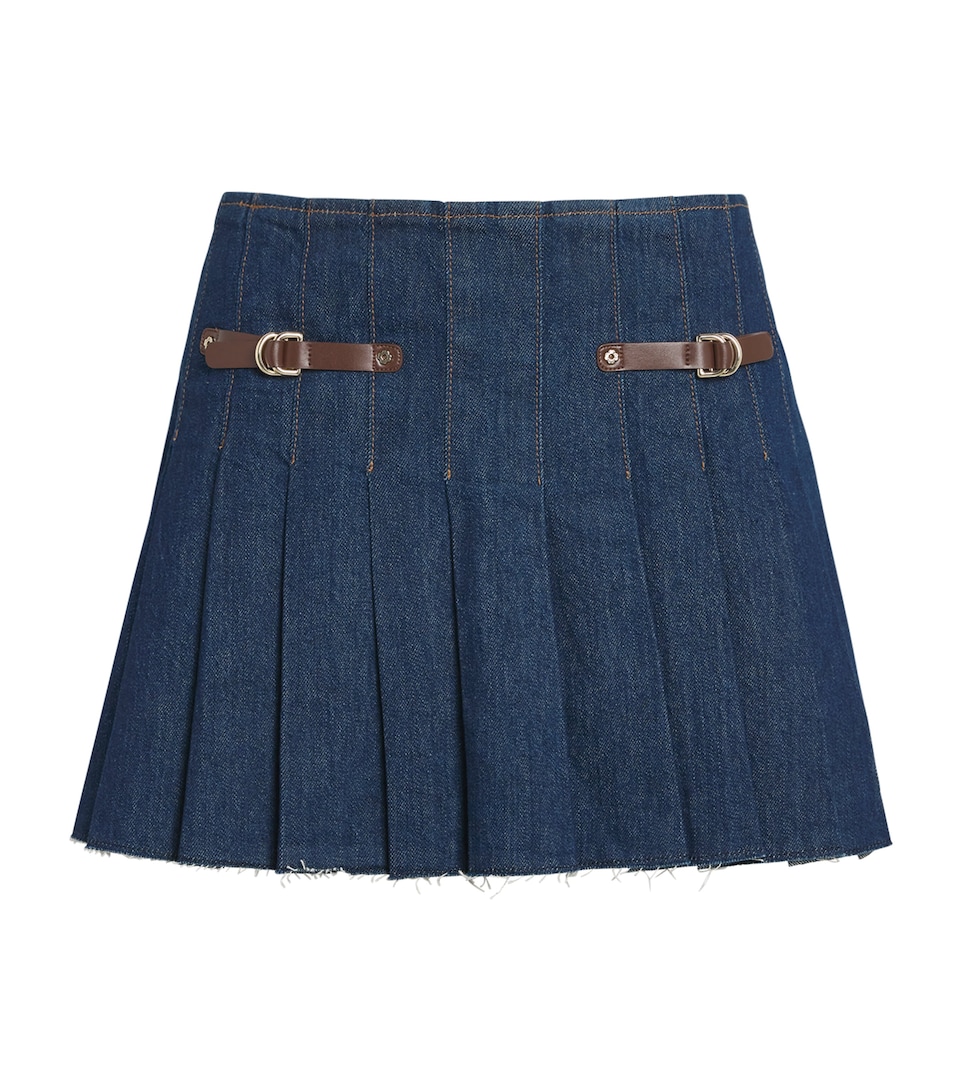 Stretch Denim Mini Skorts