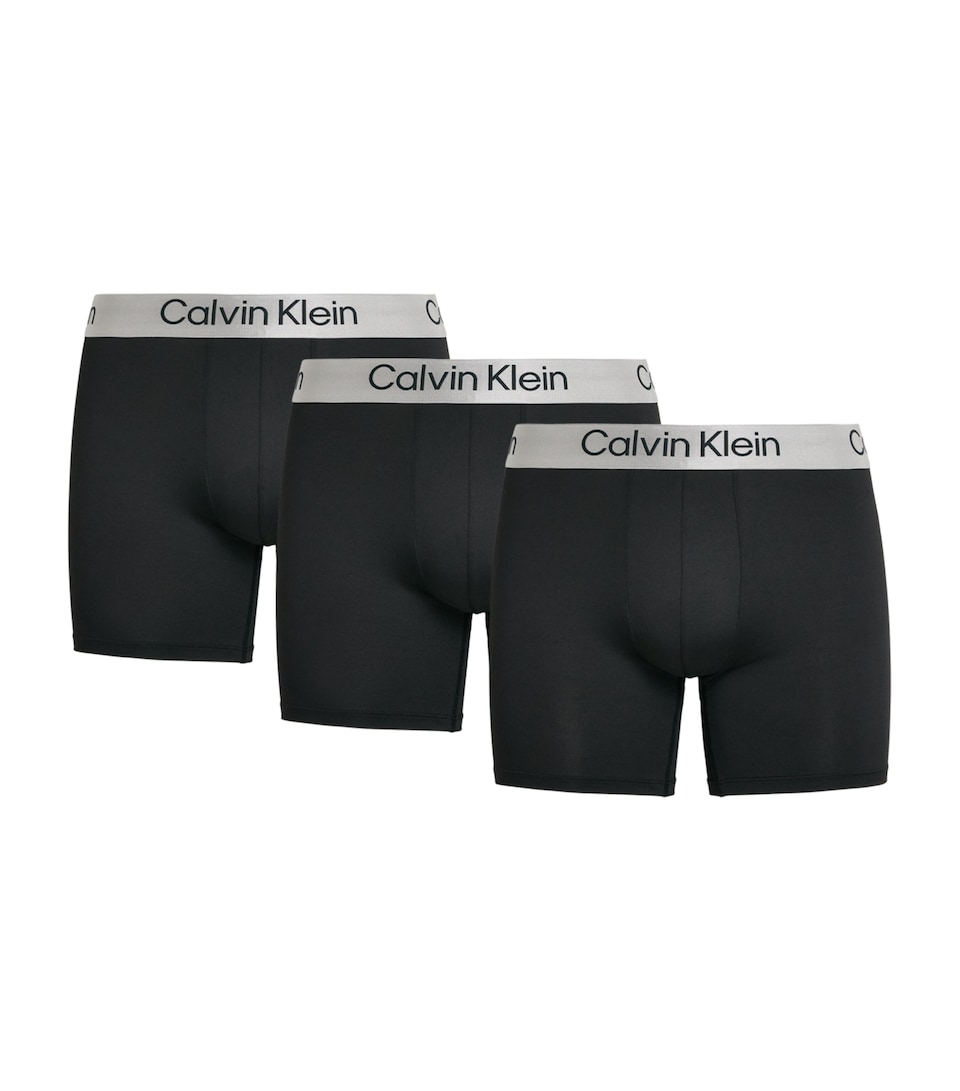 Calvin Klein Mens Microfiber-Stretch Boxer Briefs (Pack of 3) Black/black/bla