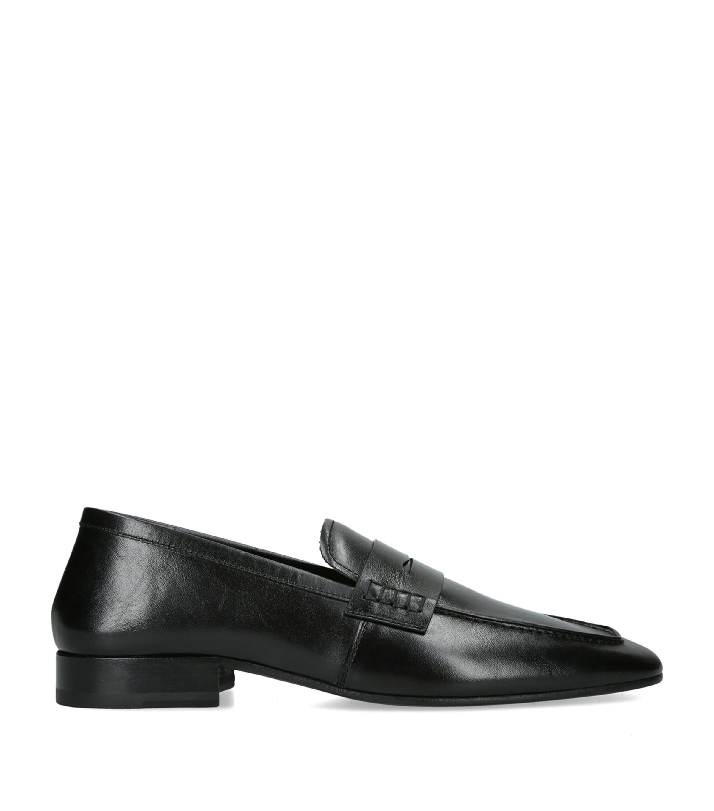 DRIES VAN NOTEN Leather Penny Loafers Black