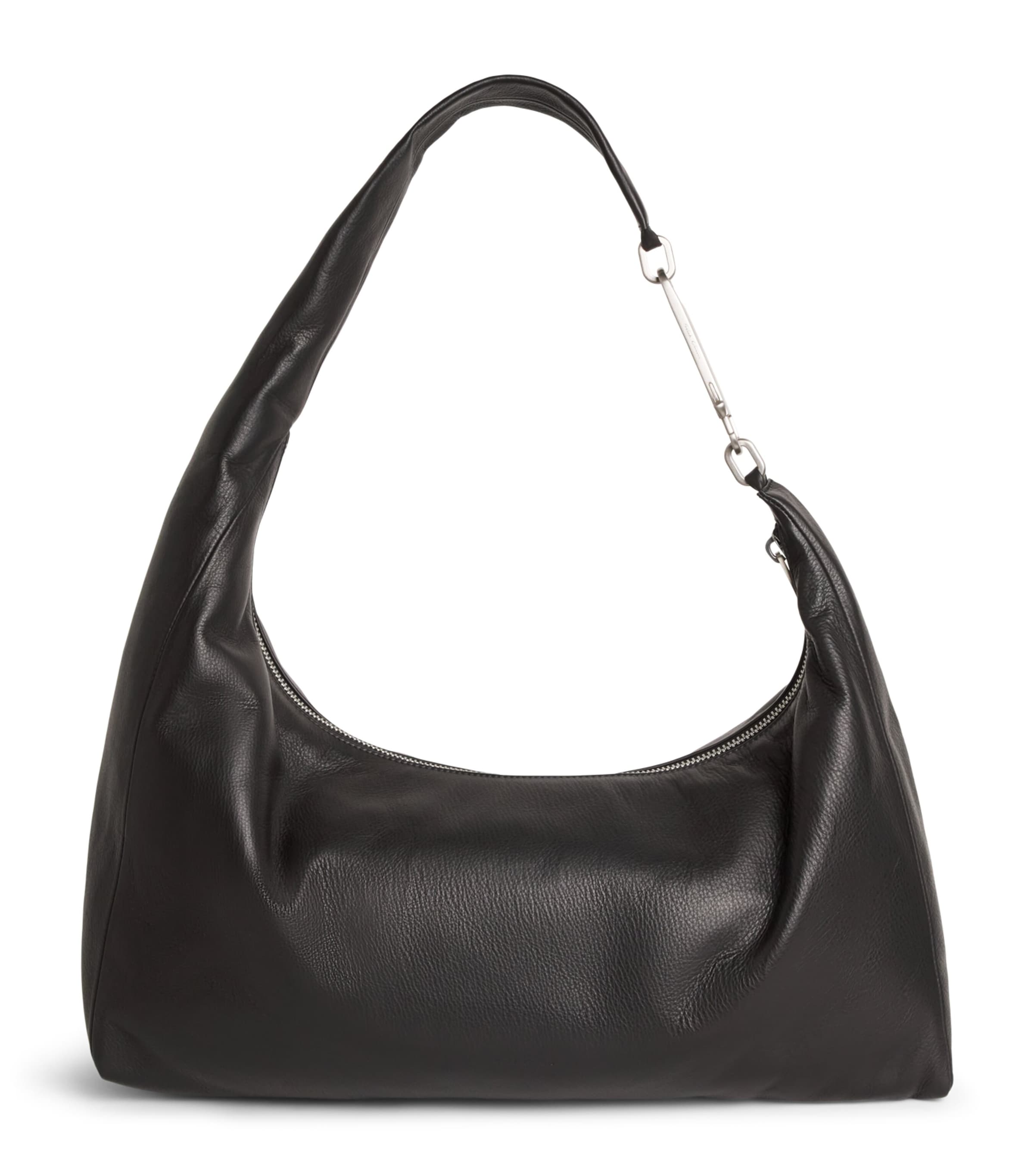 Rick Owens Leather Gemini Messenger Bag Black
