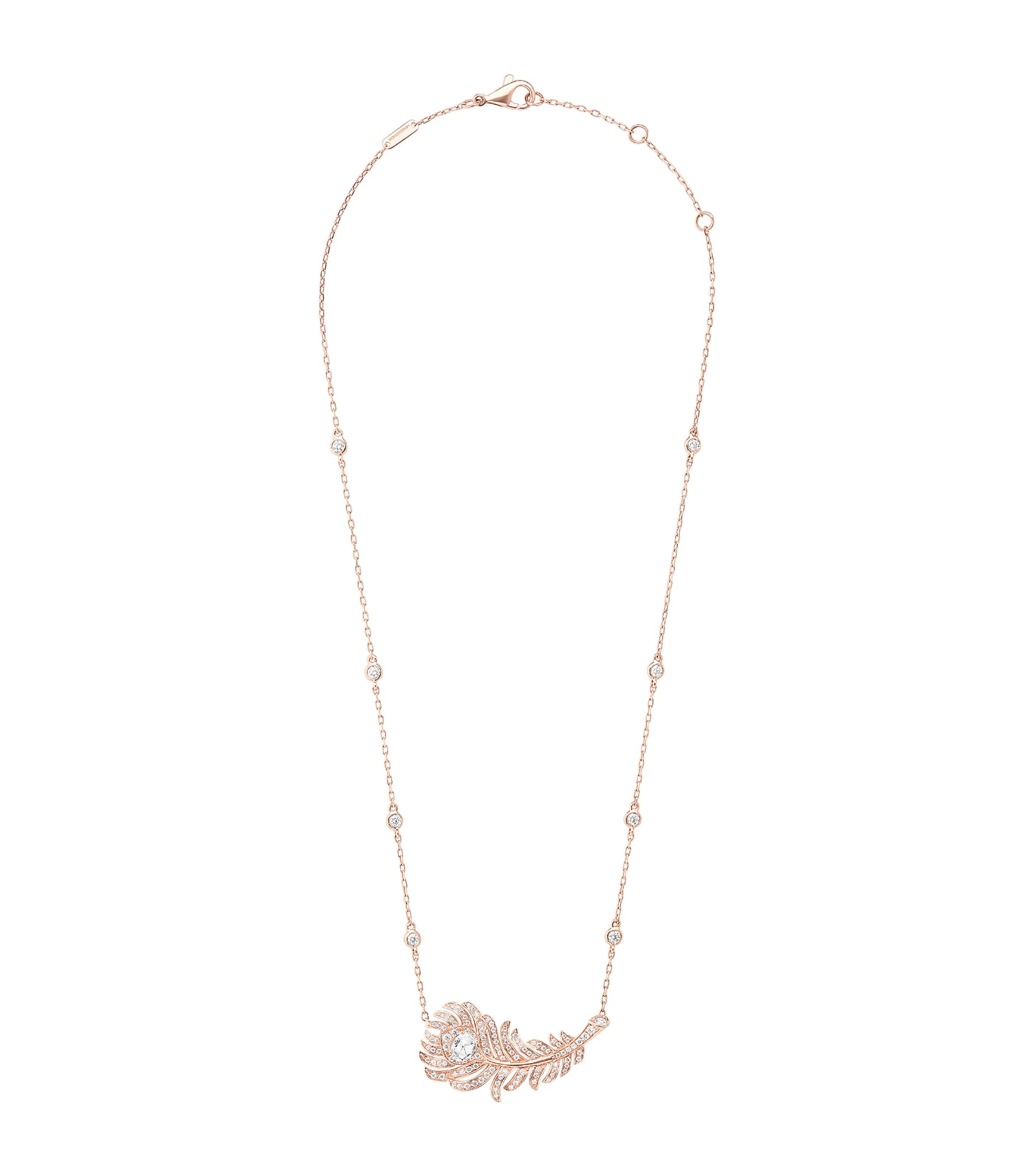 Rose Gold and Diamond Plume de Paon Necklace