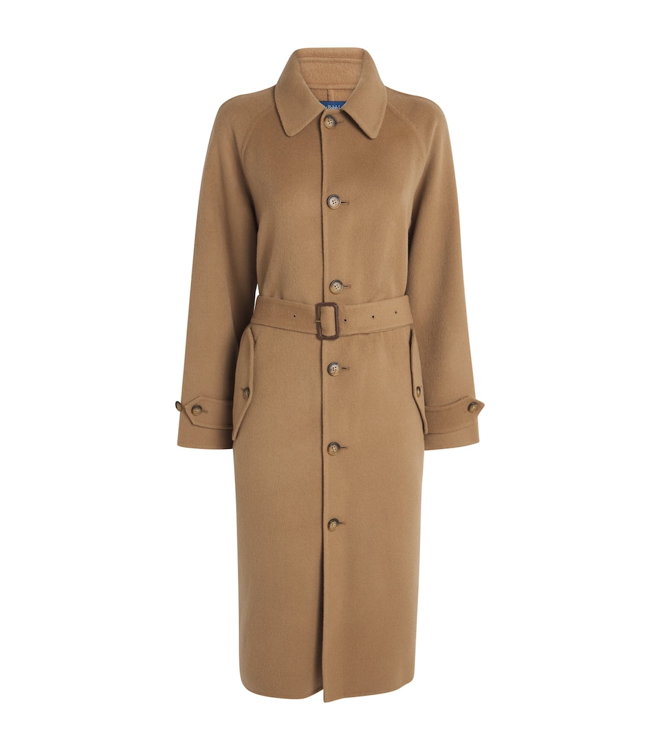 Camel Hair Single-Breasted Trench Coat