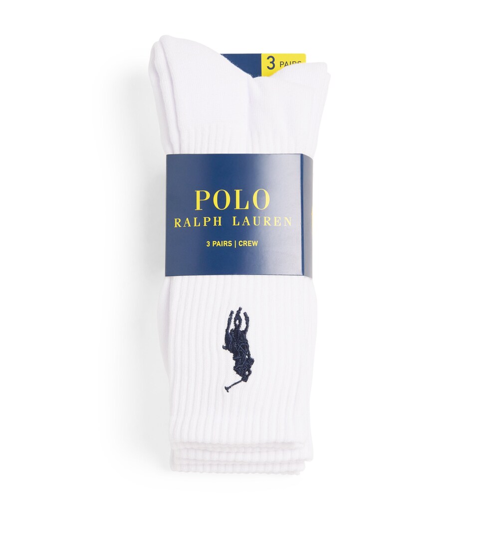 Cotton-Blend Big Pony Crew Socks (Pack of 3)