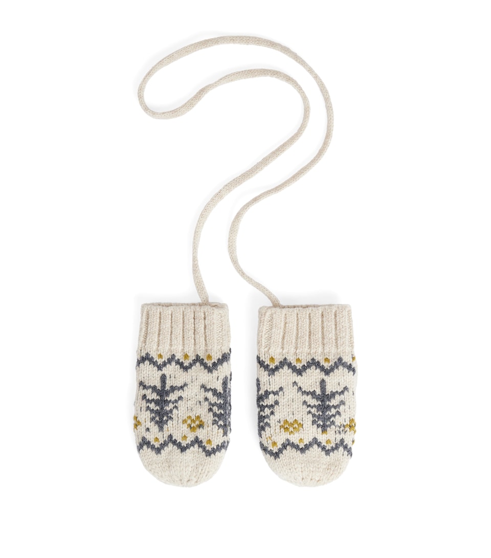 Bonpoint Wool-Cotton-Blend Mittens Ficelle Chine