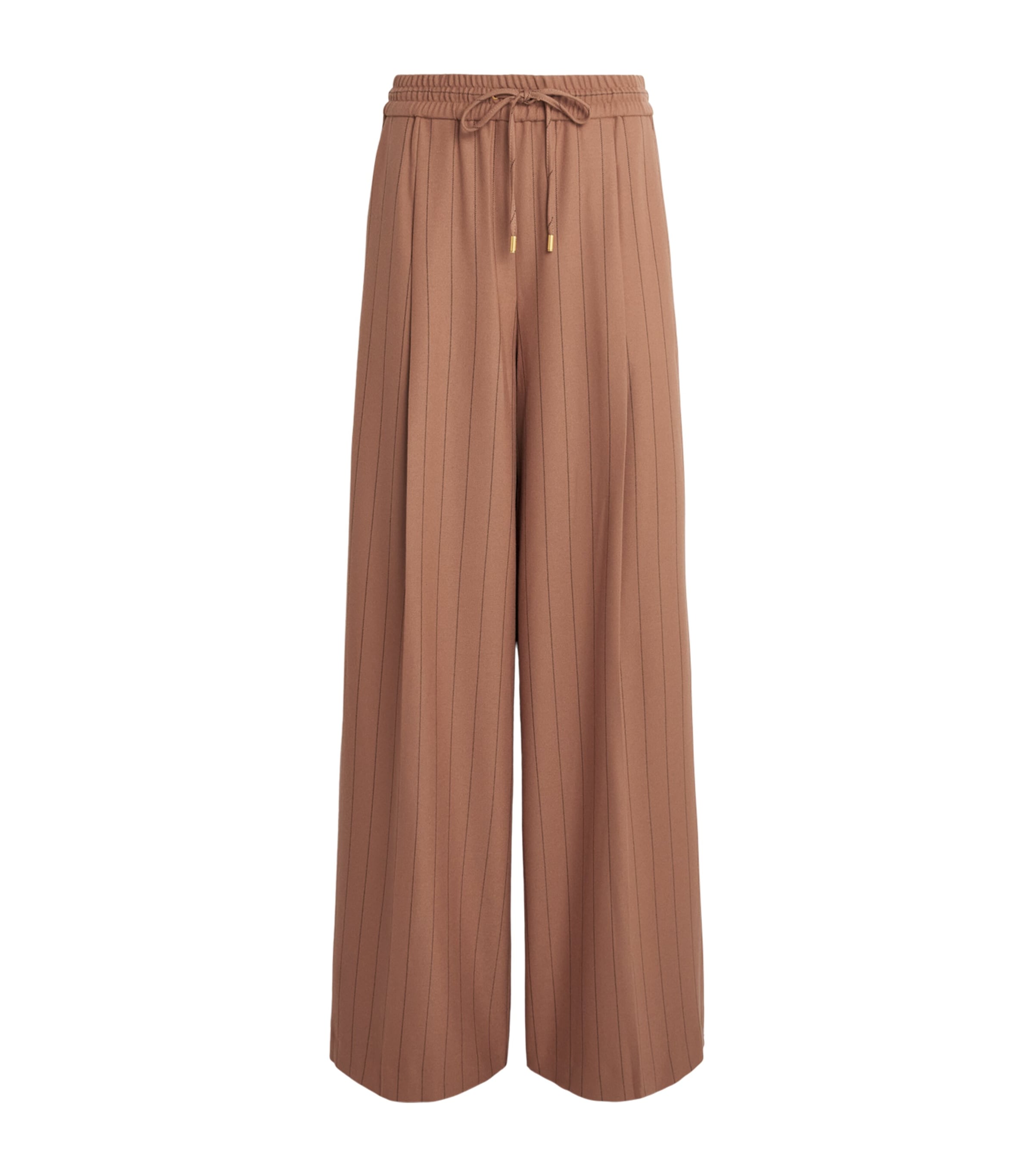 L'Agence Womens Stripe Connie Wide-Leg Trousers Mcha Tan/brwn Pnstrp