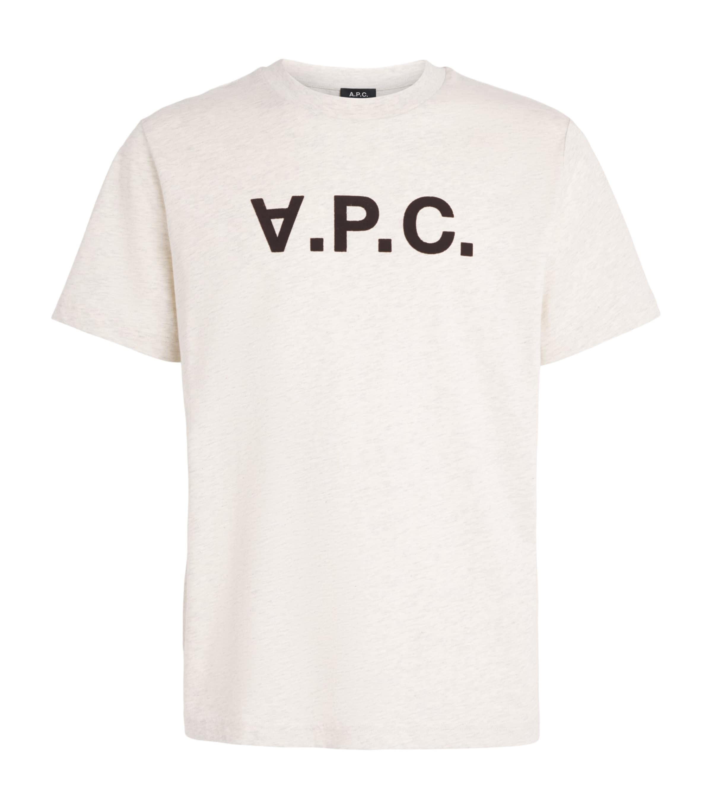 A.P.C. Mens Cotton Standard Grand VPC T-Shirt Ecru Chine / Marron