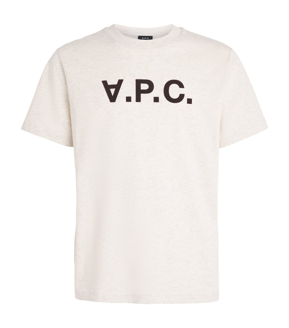 A.P.C. Mens Cotton Standard Grand VPC T-Shirt Ecru Chine / Marron