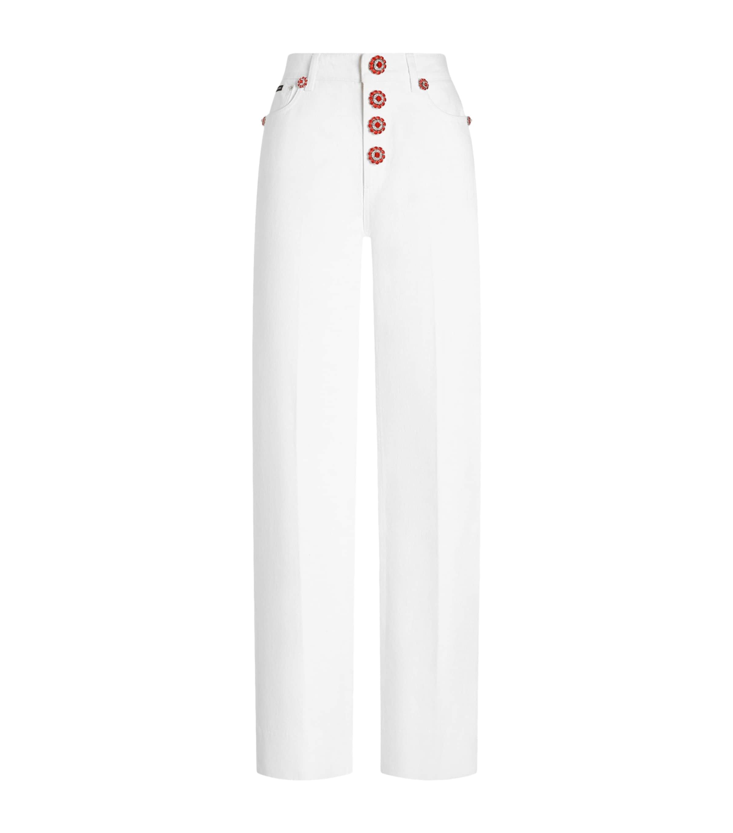 Dolce&Gabbana Womens Embellished Straight-Leg Jeans Combined Colou