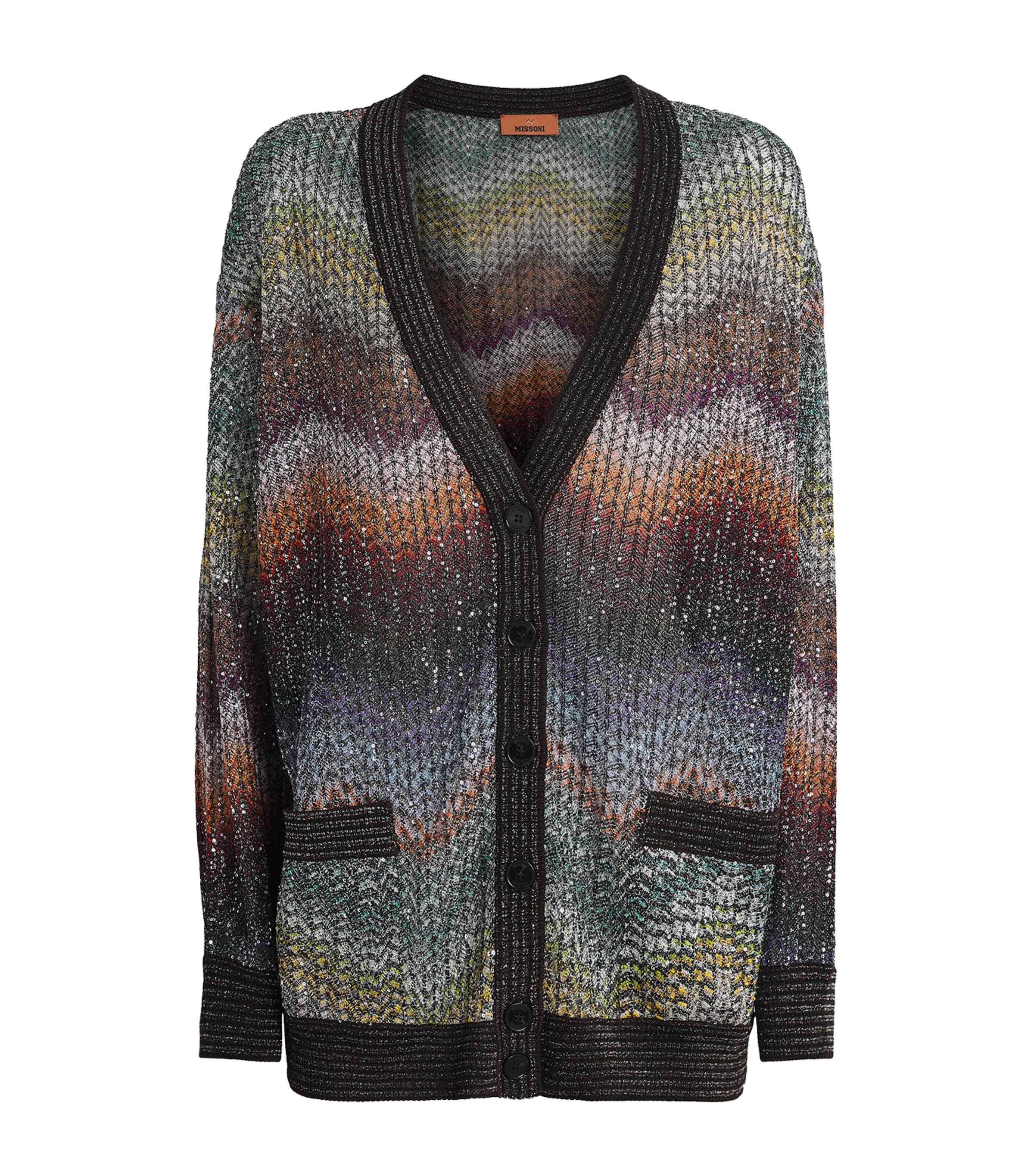 Sequin Zigzag Cardigan