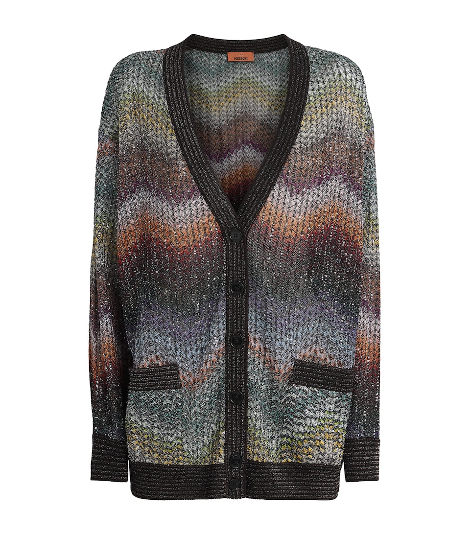 Sequin Zigzag Cardigan