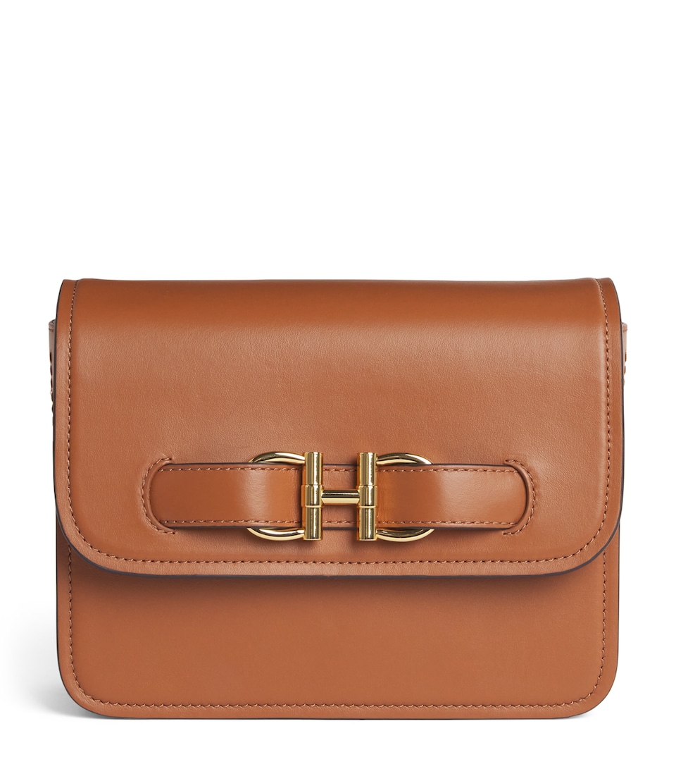Harrods Leather Snaffle Cross-Body Bag Tan