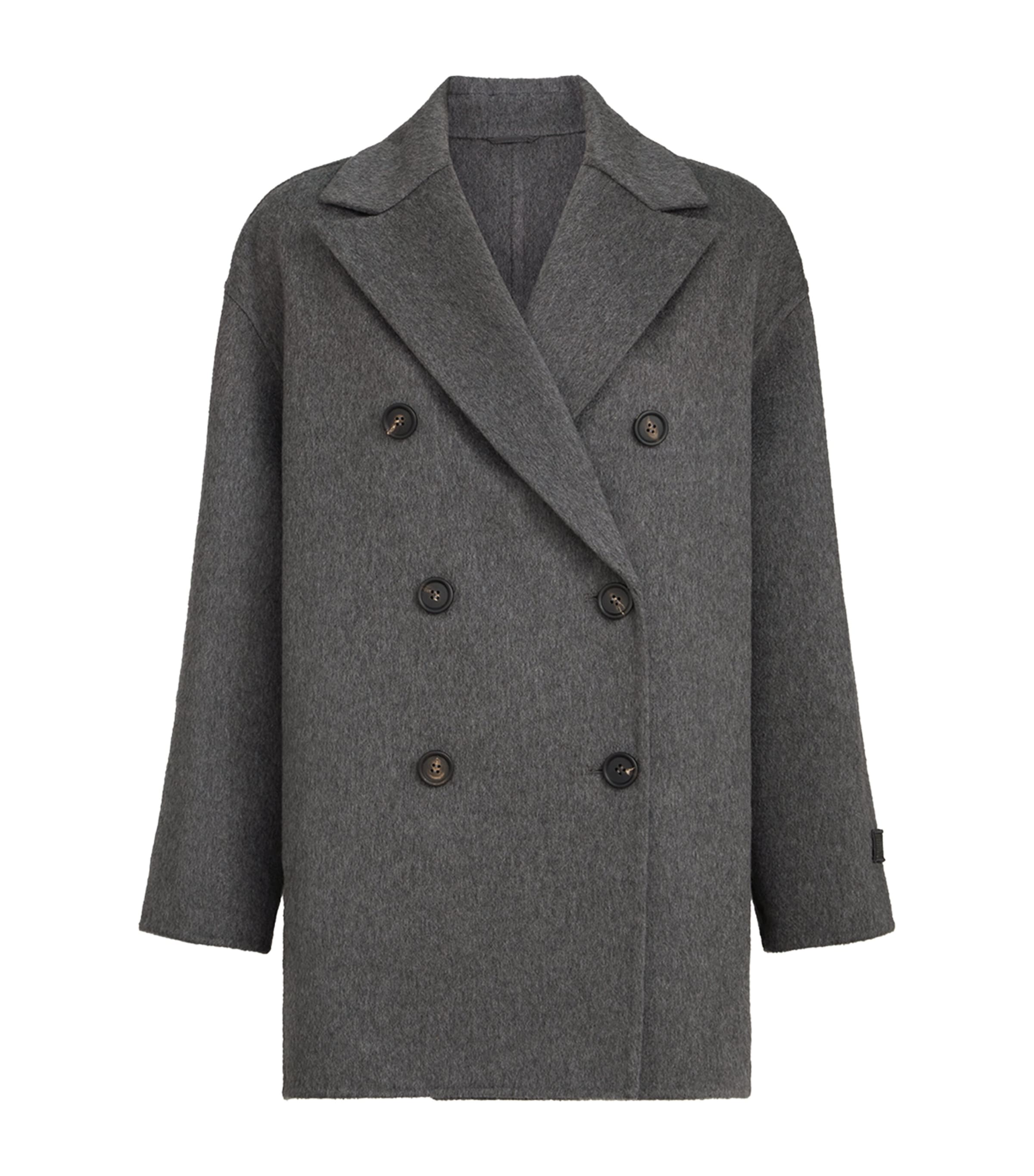 Brunello Cucinelli Womens Cashmere Beaver Pea Coat
